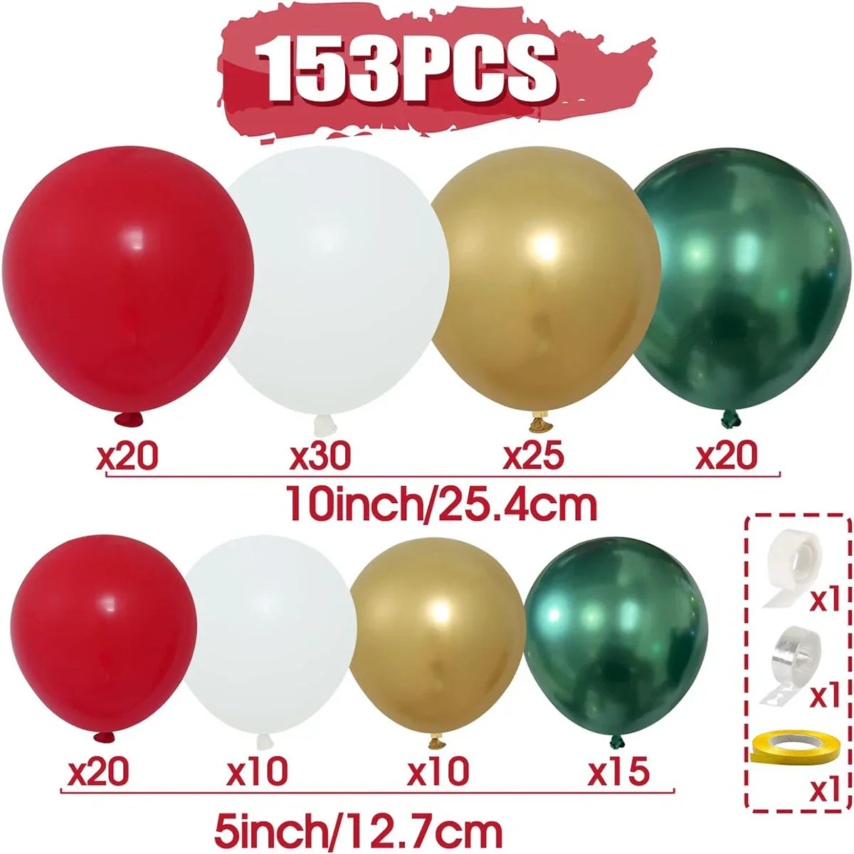 Christmas Balloon Garland Arch Kit (153 Pcs)-1