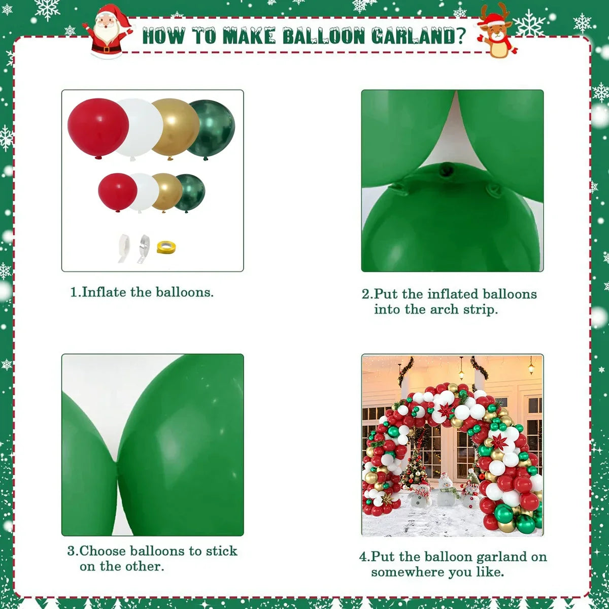 Christmas Balloon Garland Arch Kit (153 Pcs)-4