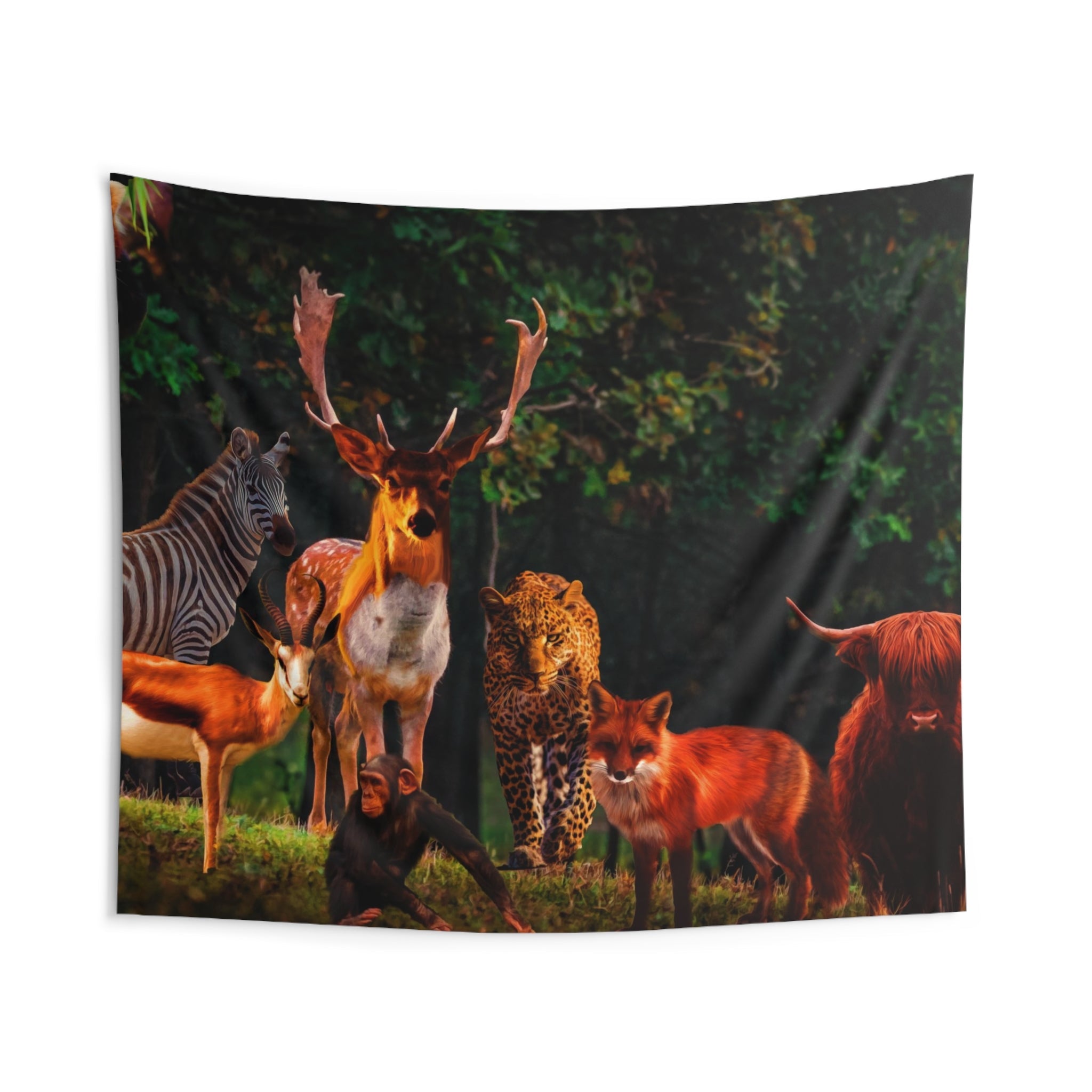 Brown Animal Group Tapestry-1