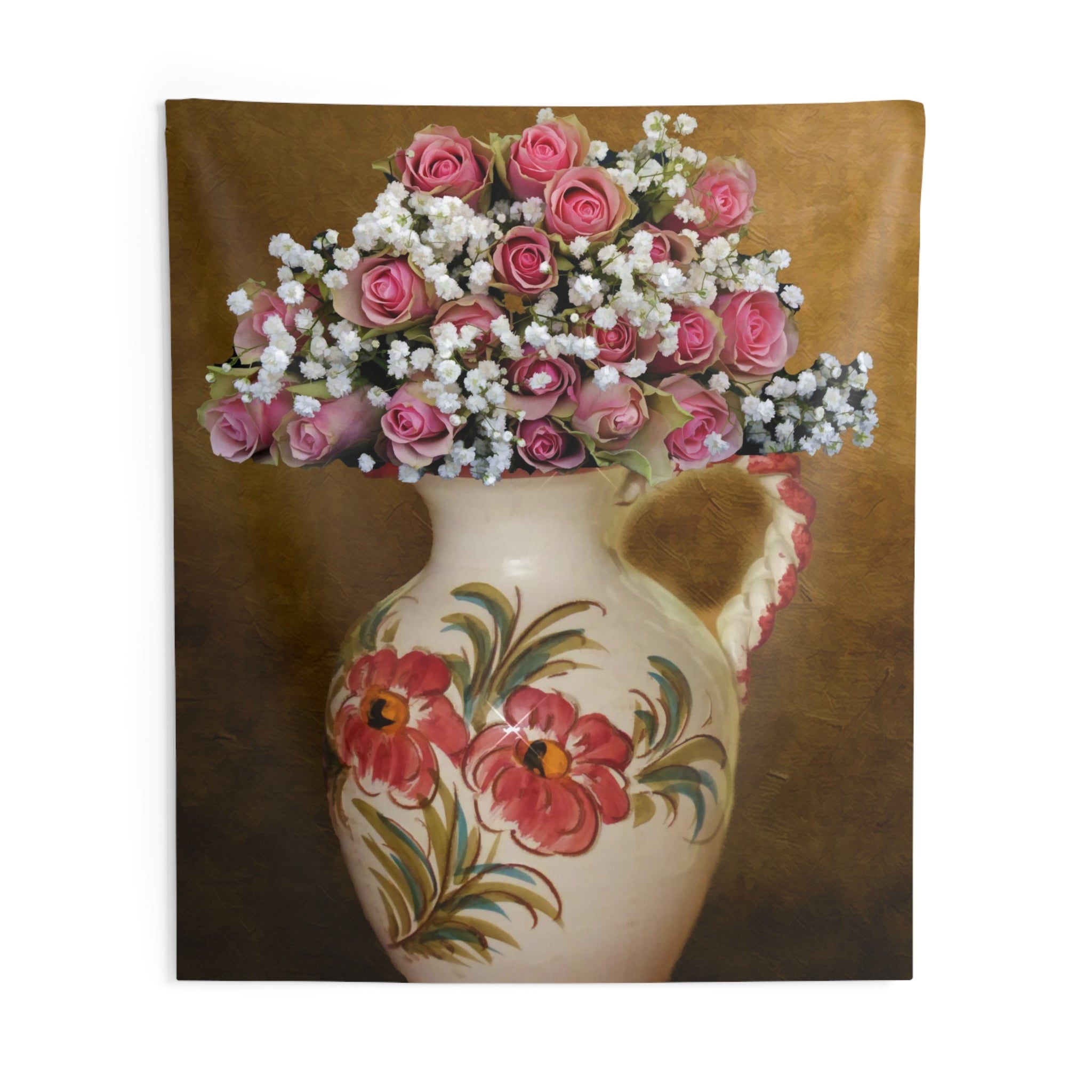 Pink Flower Vase Tapestry-3