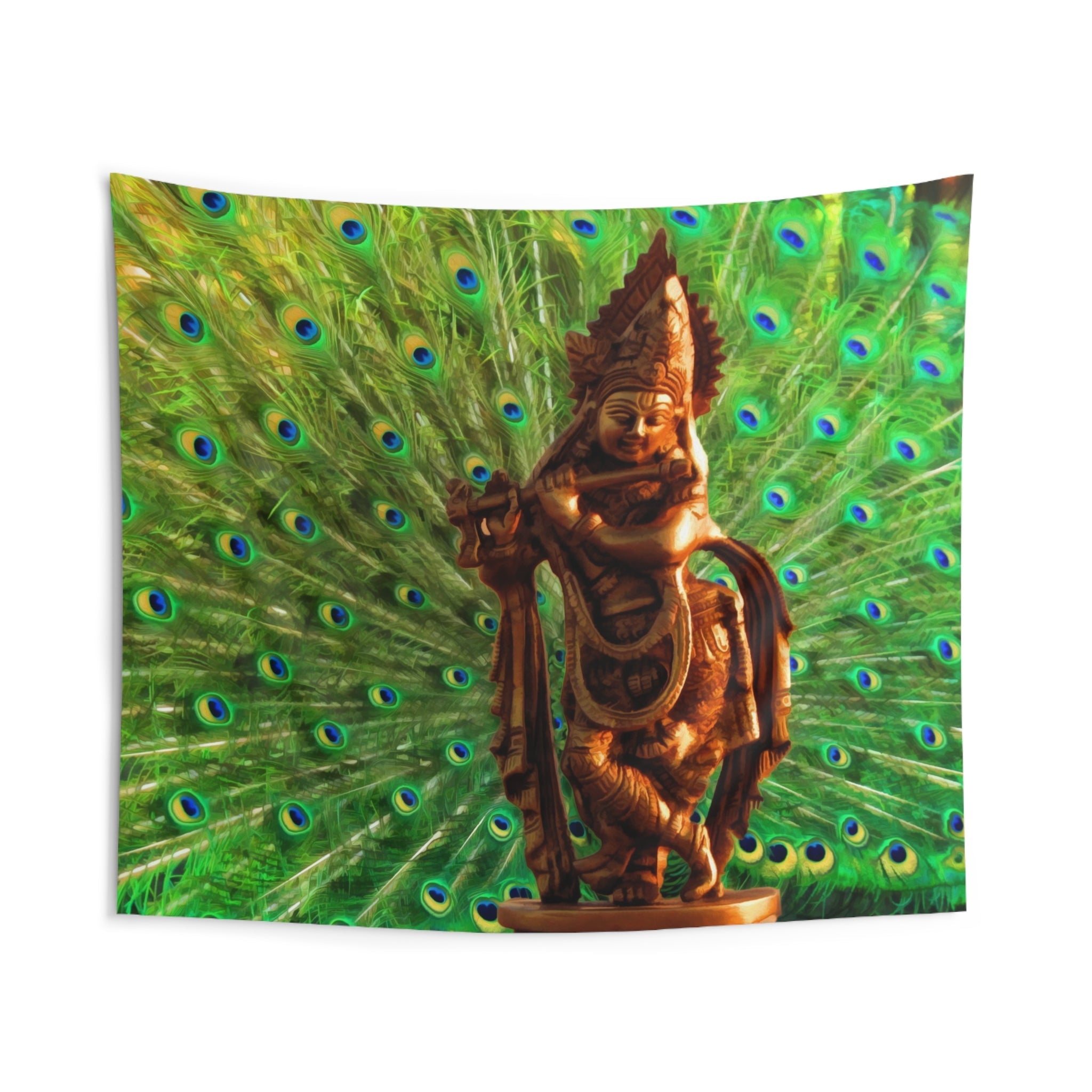 Pecock Feather Krishna Tapestry-1