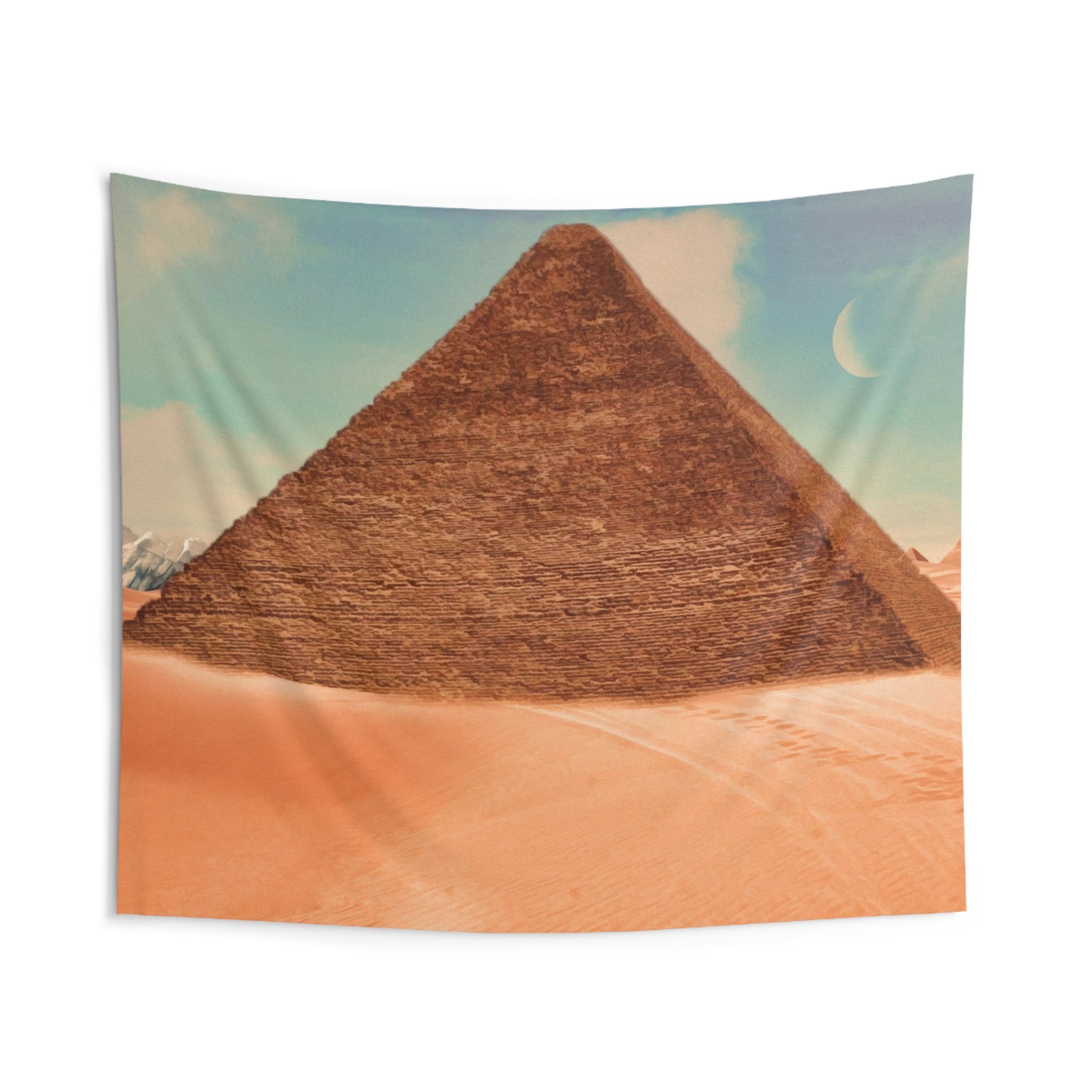 Brown Pyramid Moon Tapestry-1