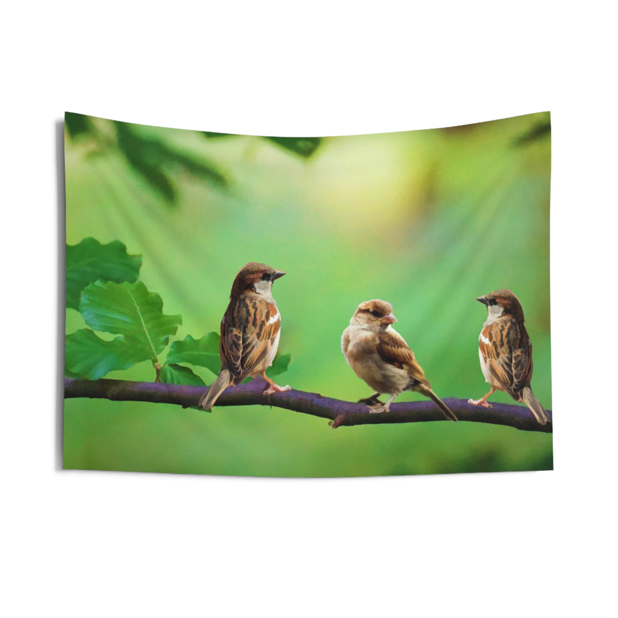Bird on Tree Branch Tapestry-2