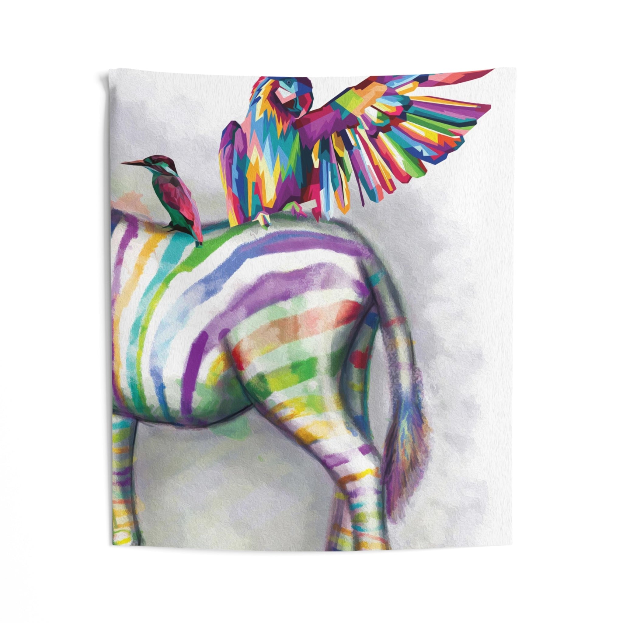 Parrot on Zebra Tapestry-1