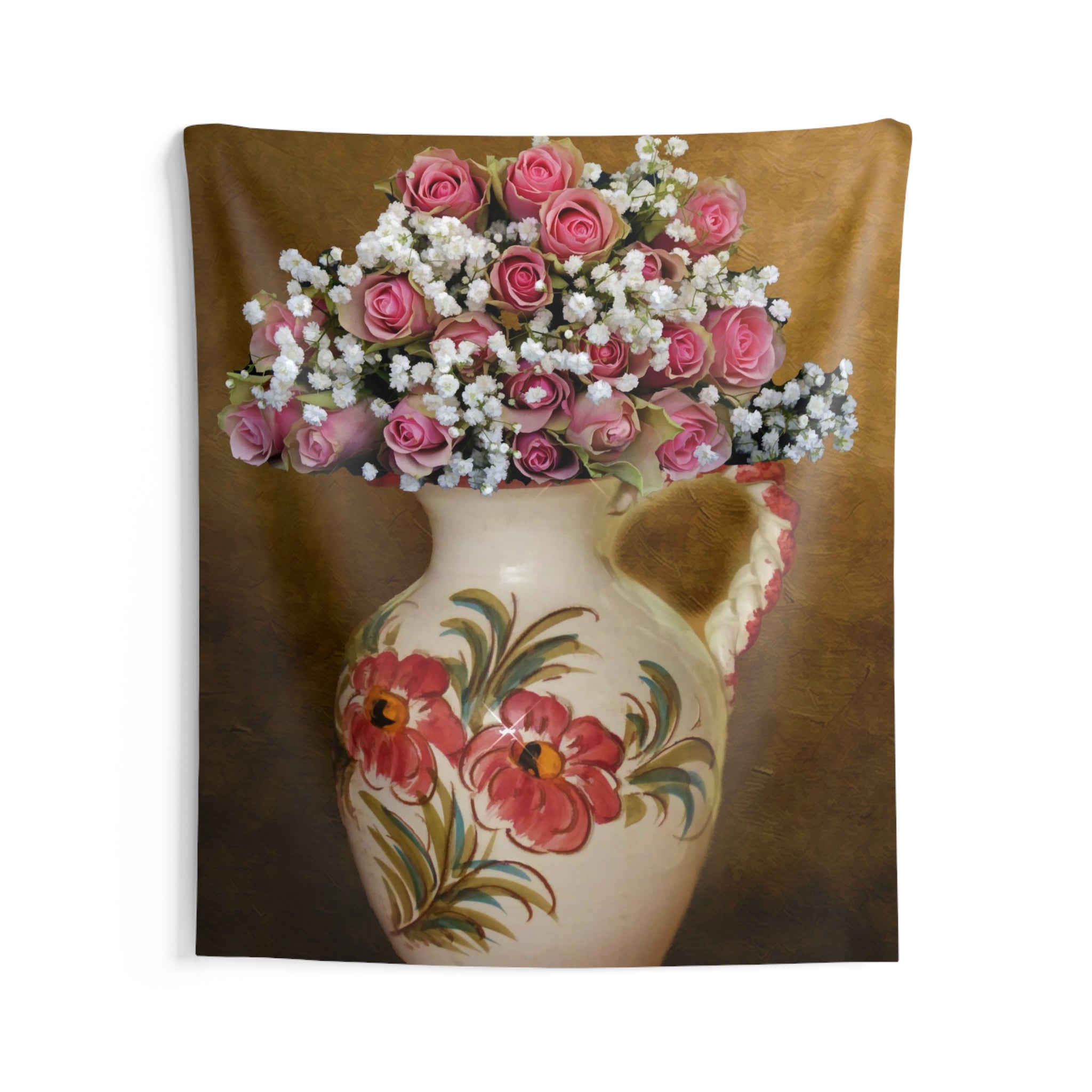 Pink Flower Vase Tapestry-2