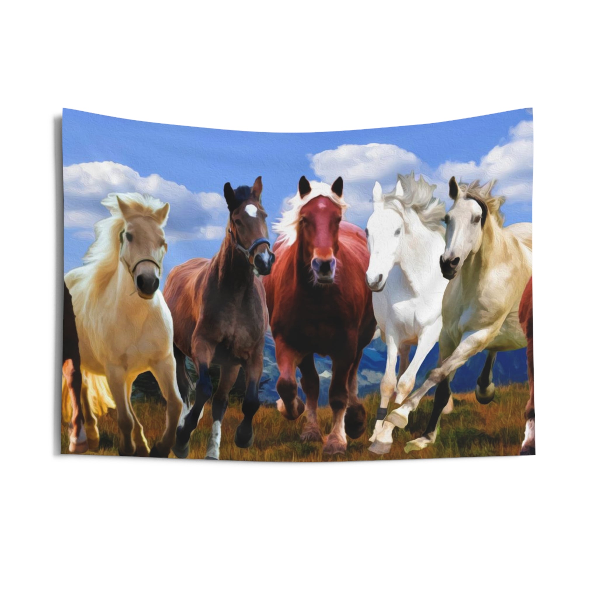 Seven Running Horse Tapestry-2