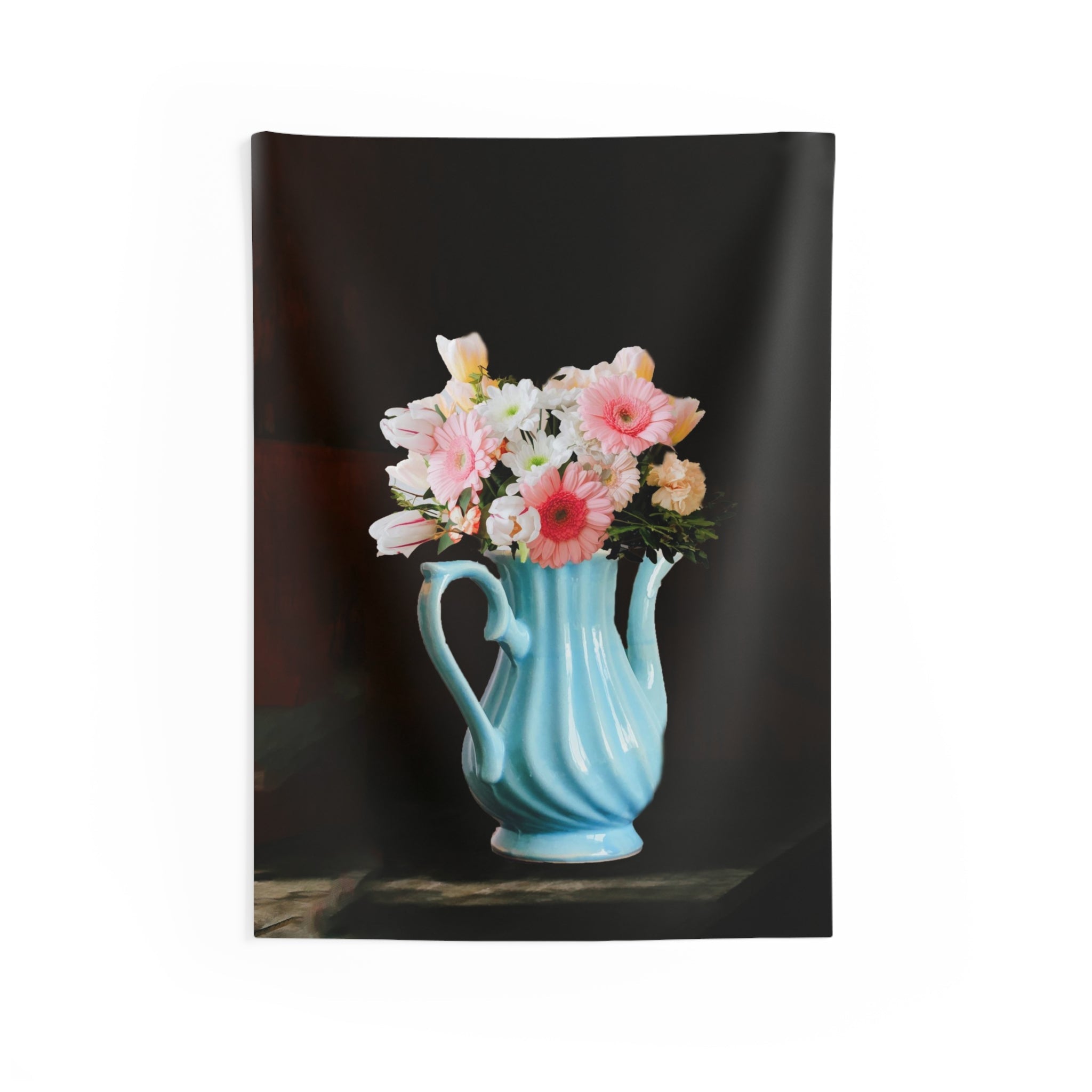 Pink Flower Vase Tapestry-0