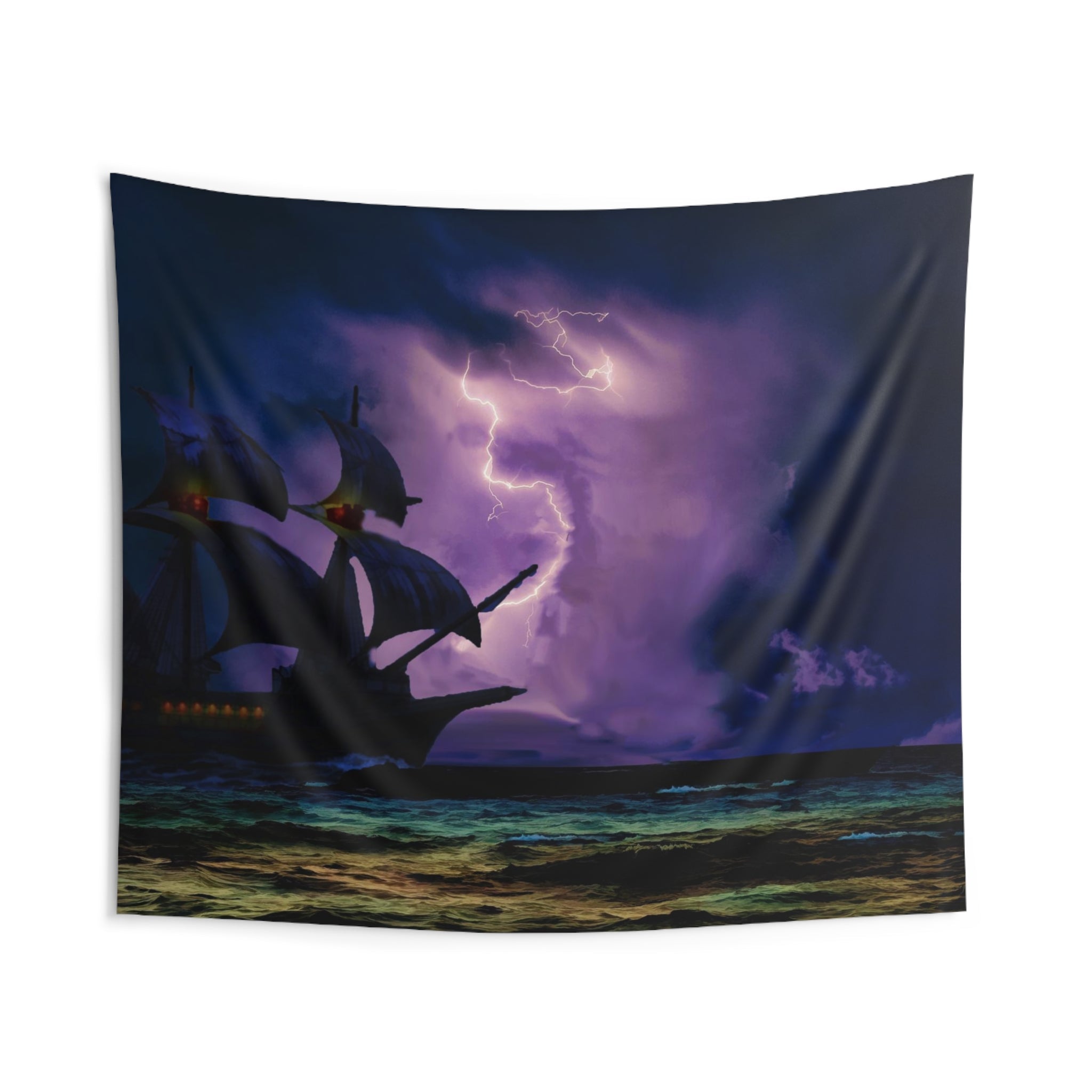 Ship Lightning Tapestry-1