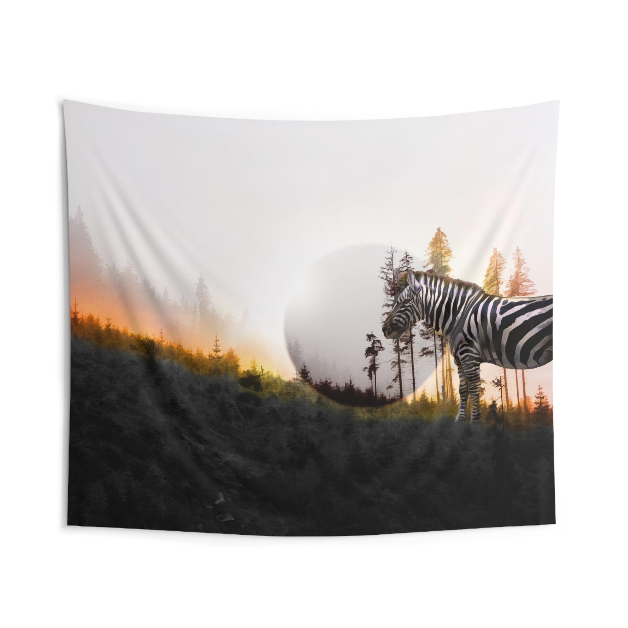 Zebra Moon Tapestry-1