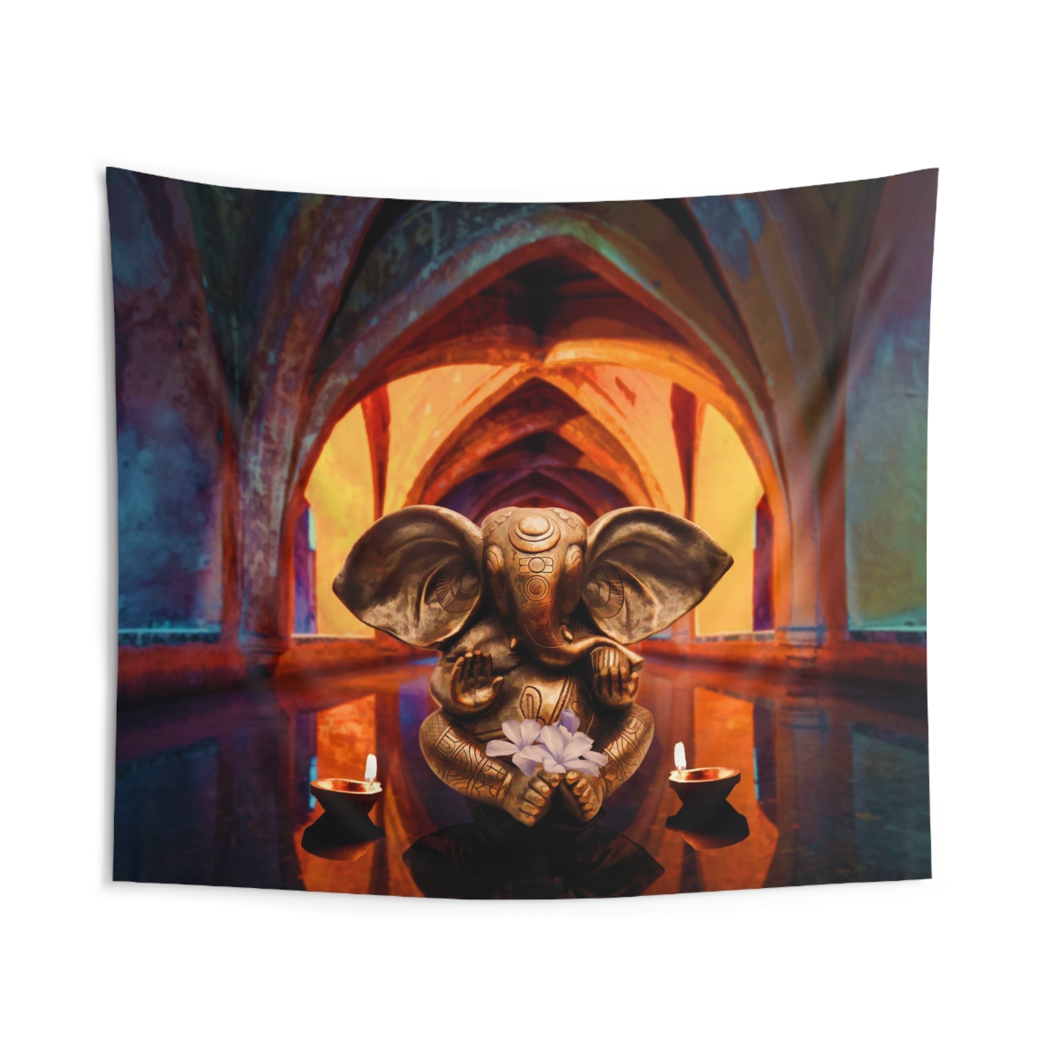 Golden Ganesha Tapestry-1