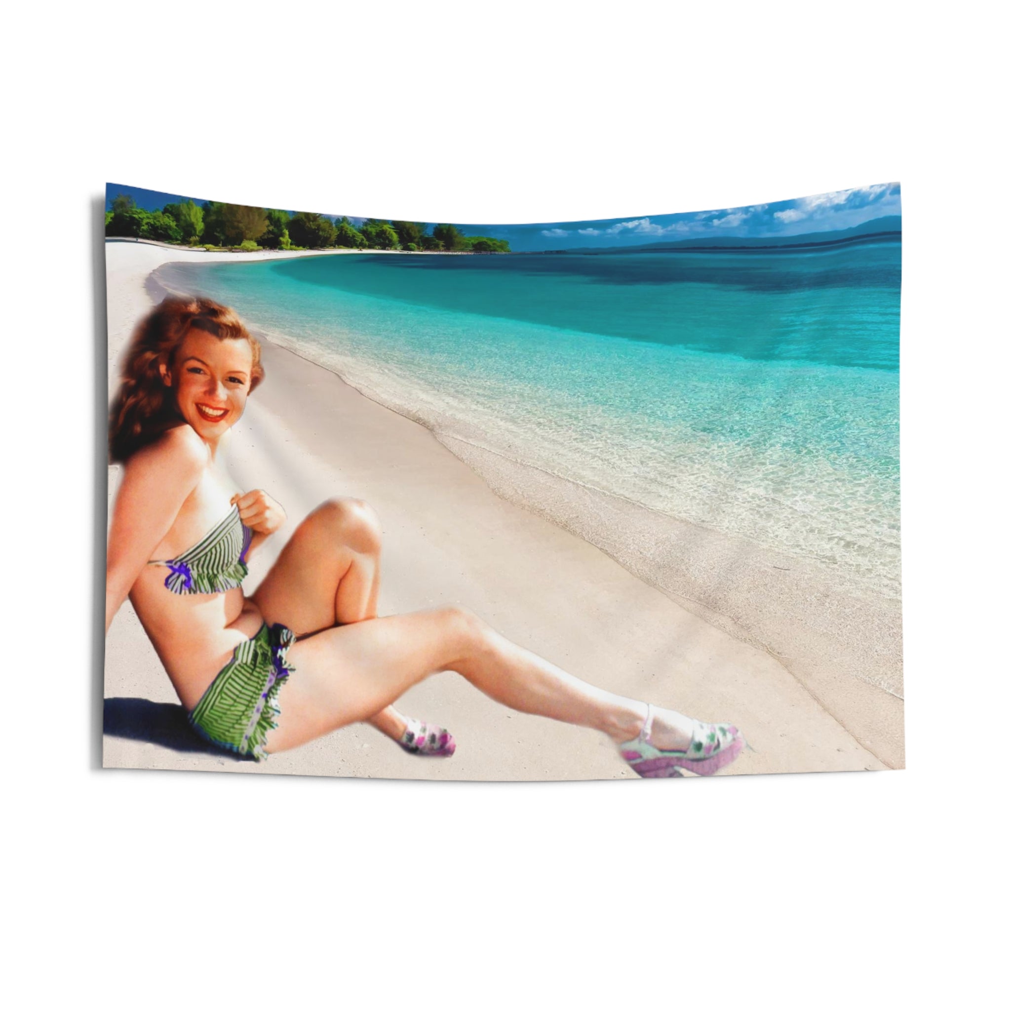 Marilyn Sea Beach Tapestry-2