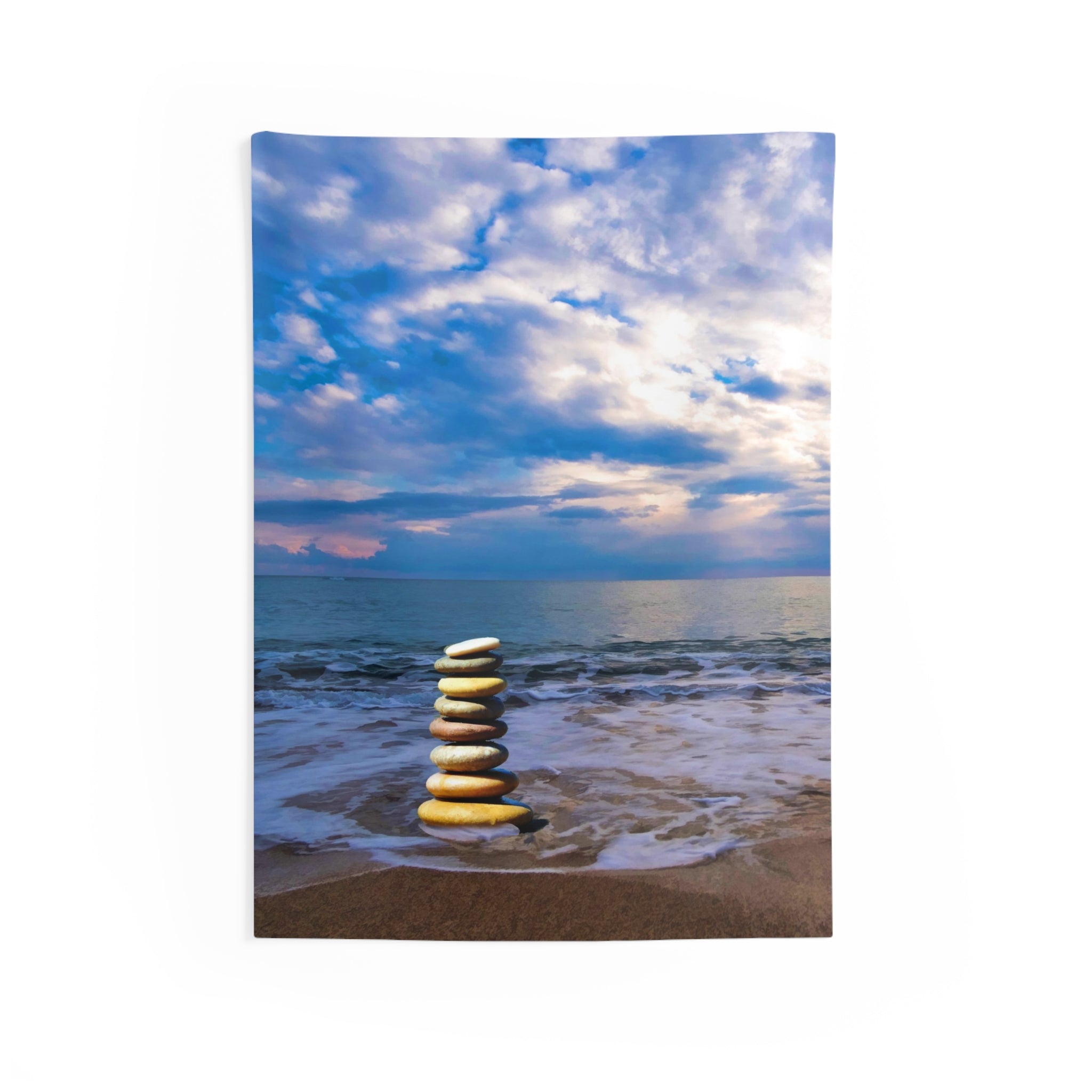 Stacking Stones Beach Tapestry-0