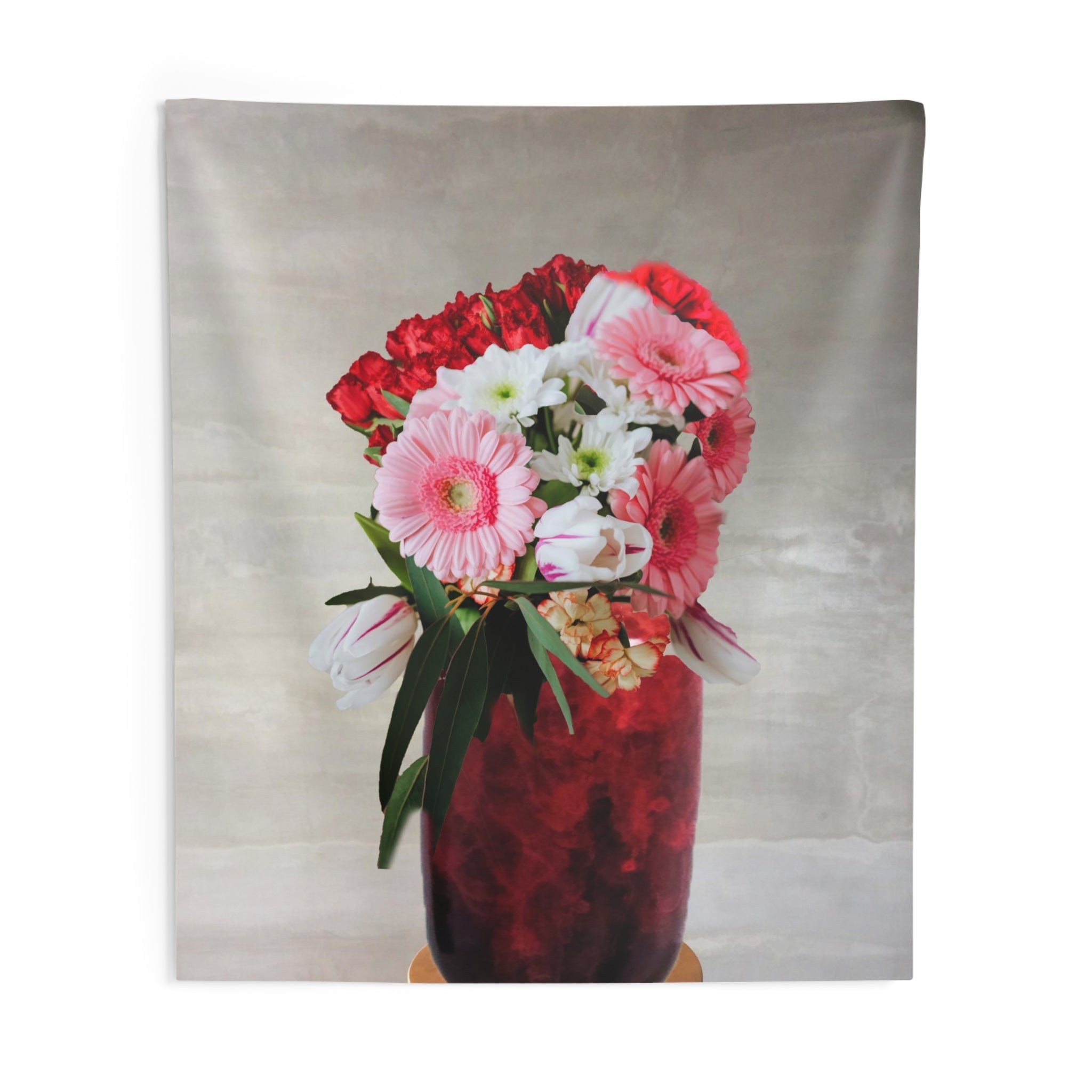 Red Flower Vase Tapestry-3