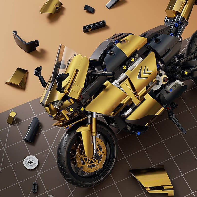 Metallic Gold Sports Bike 544PCS 1:8 Scale-2