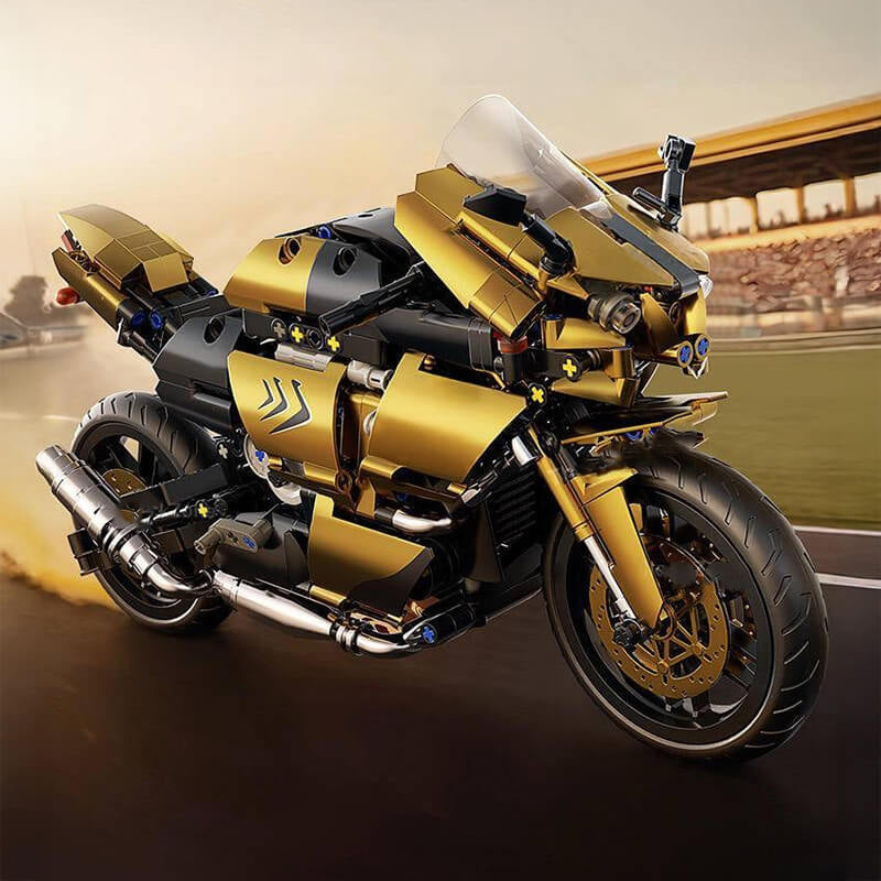 Metallic Gold Sports Bike 544PCS 1:8 Scale-1