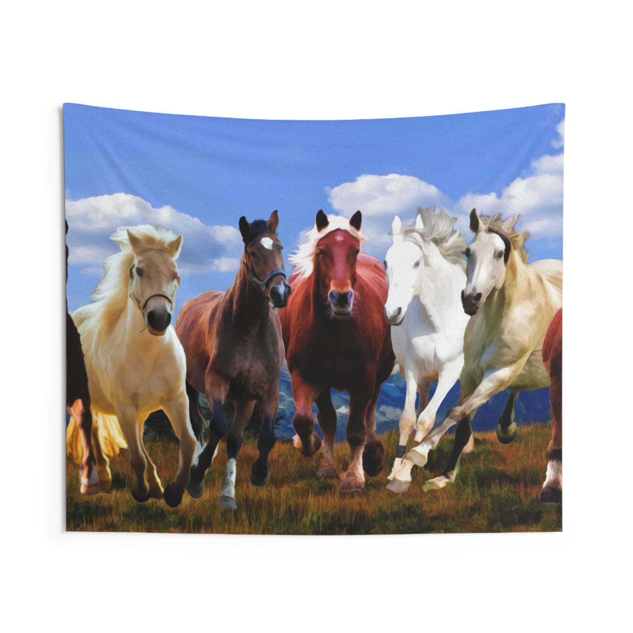 Seven Running Horse Tapestry-0