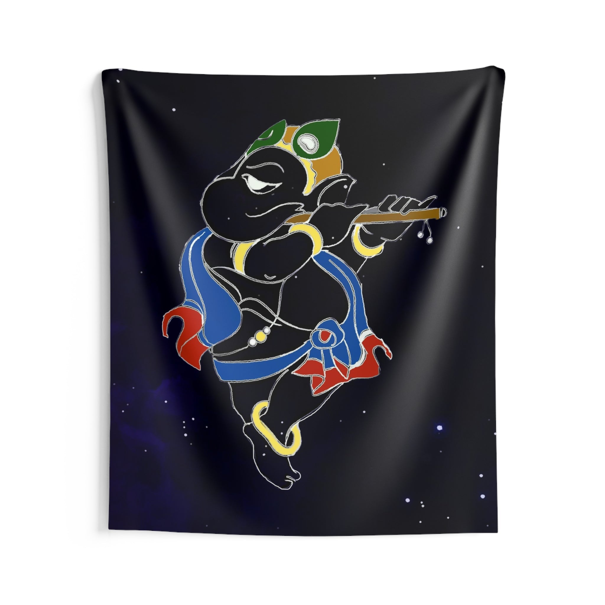 Flute Ganesha Tapestry-2