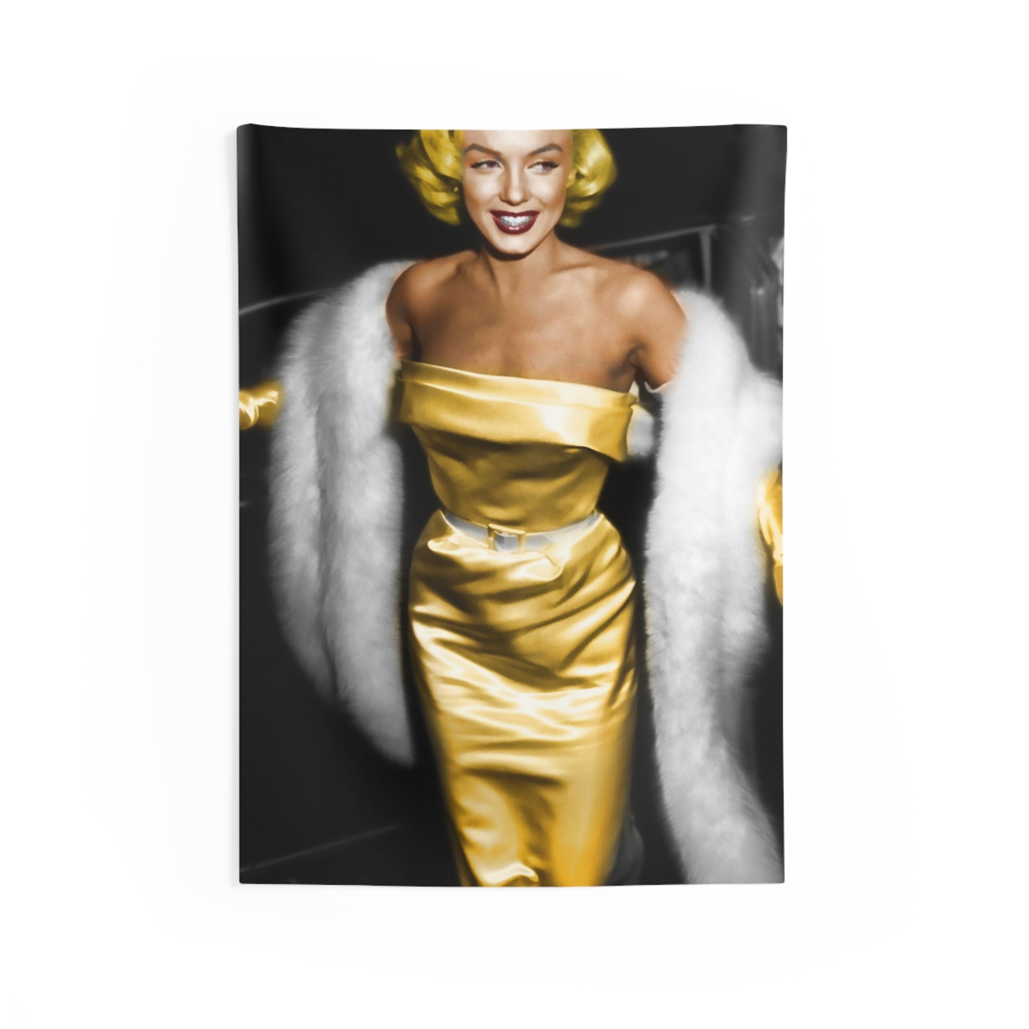 Marilyn In Yellow Dress Tapestry-0
