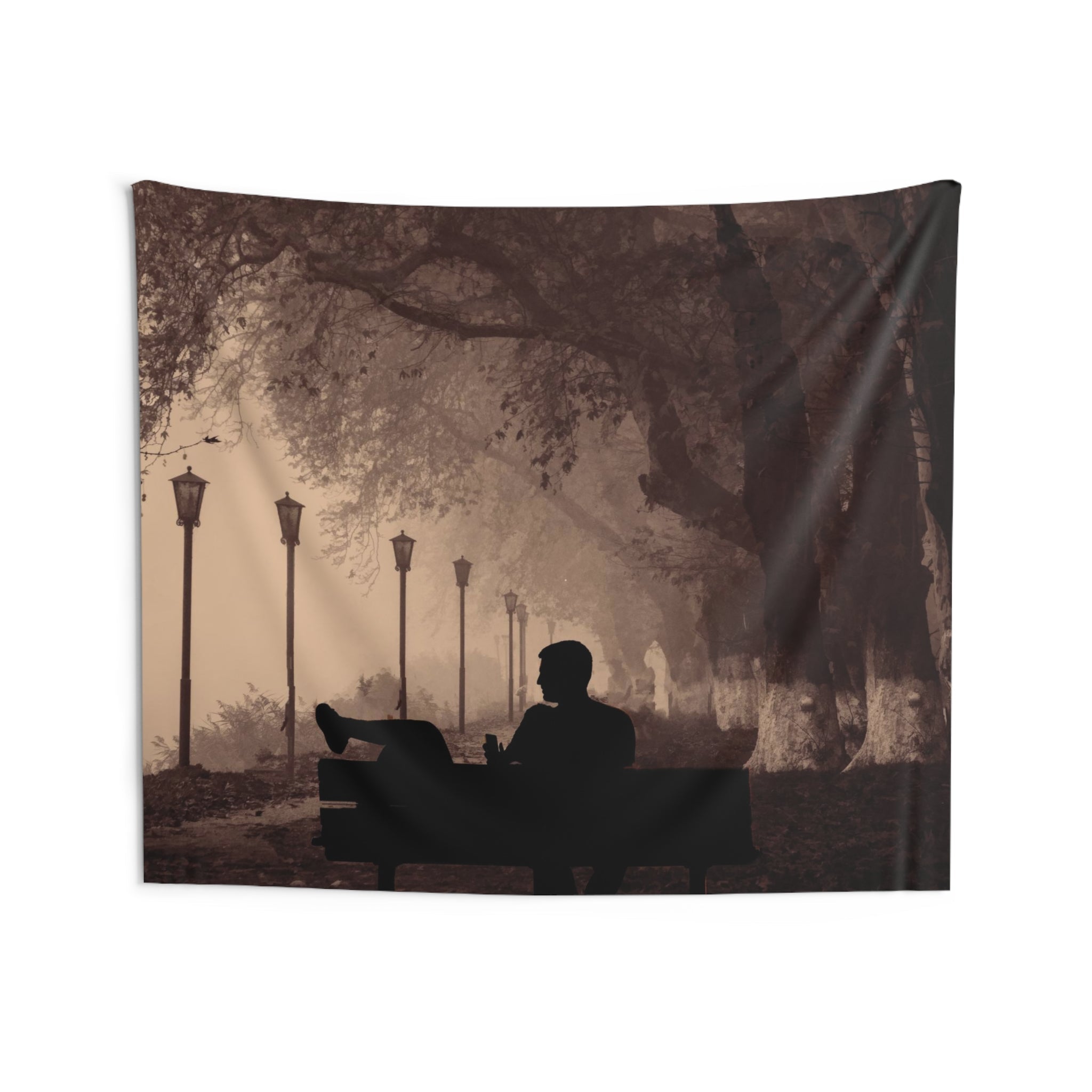 Street light Greece Tapestry-3