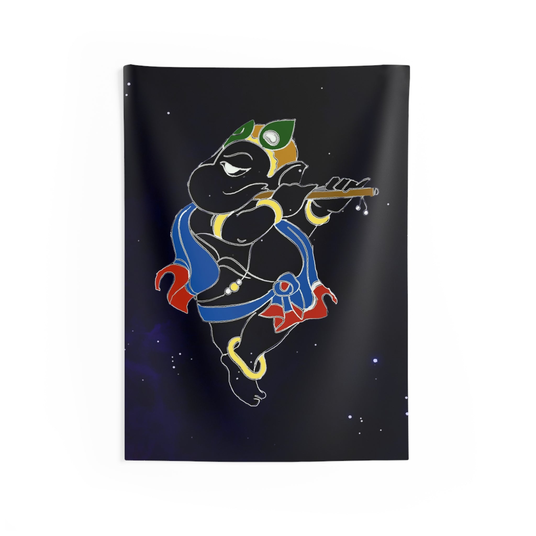 Flute Ganesha Tapestry-0