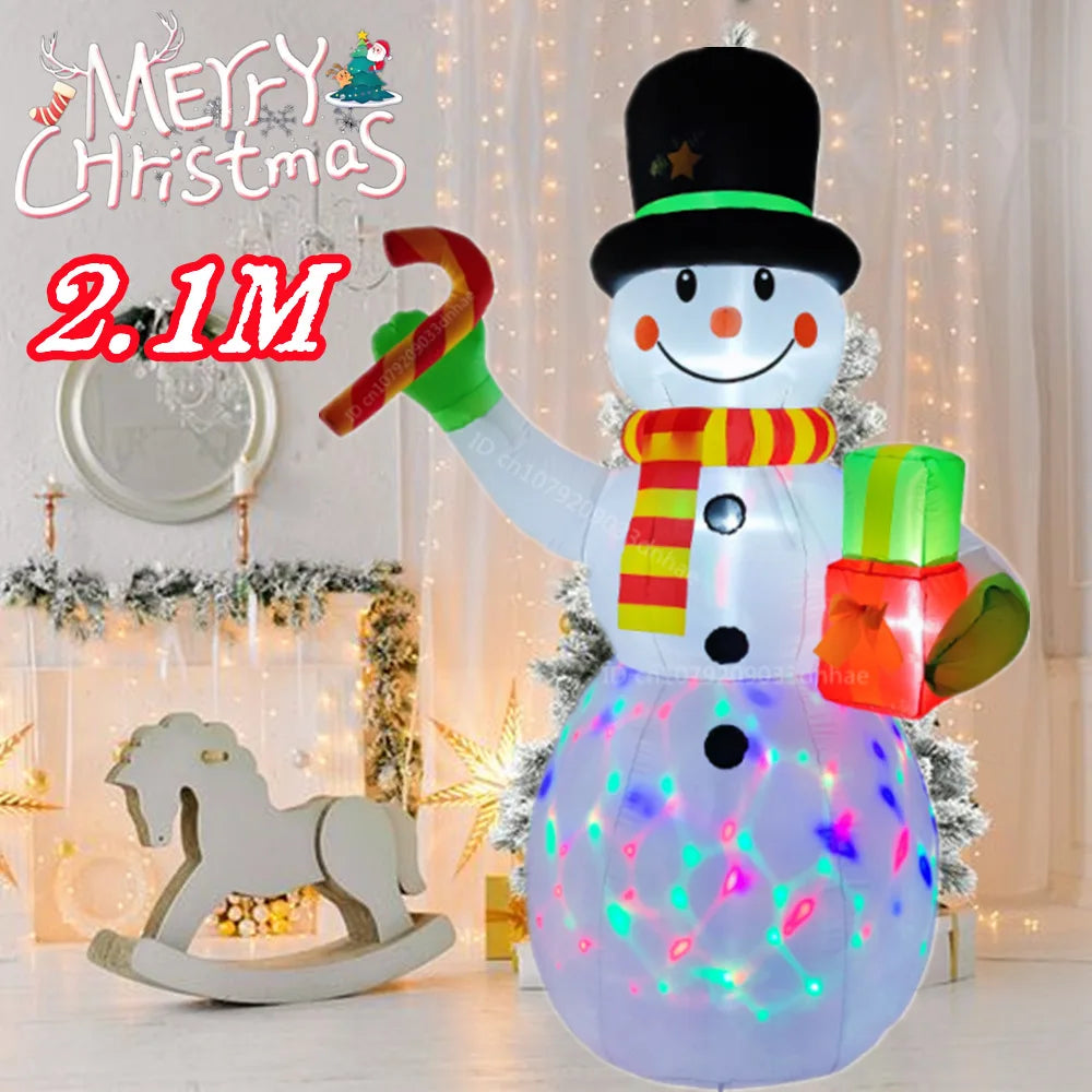 Christmas Inflatable Snowman with LED Lights-3