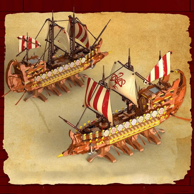 Ancient Viking Warship 2072pcs-2