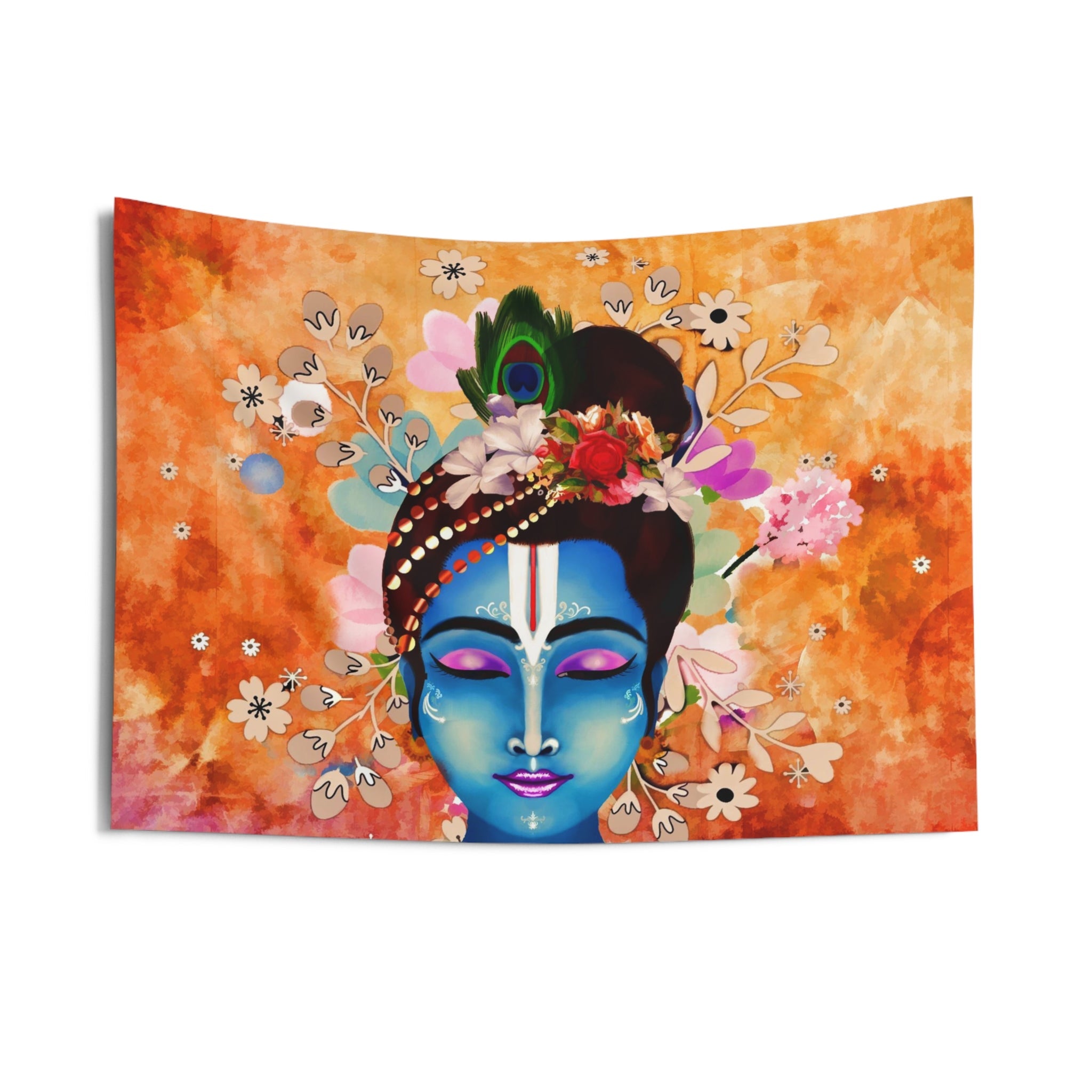 Blue Krishna Tapestry-2