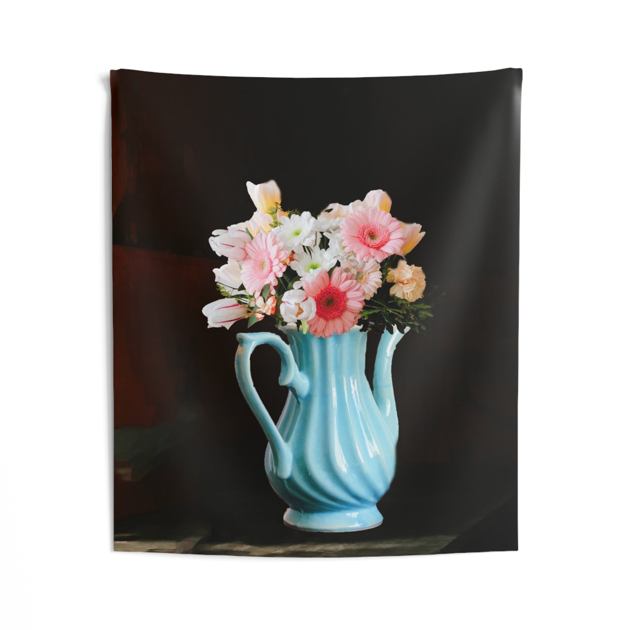 Pink Flower Vase Tapestry-1