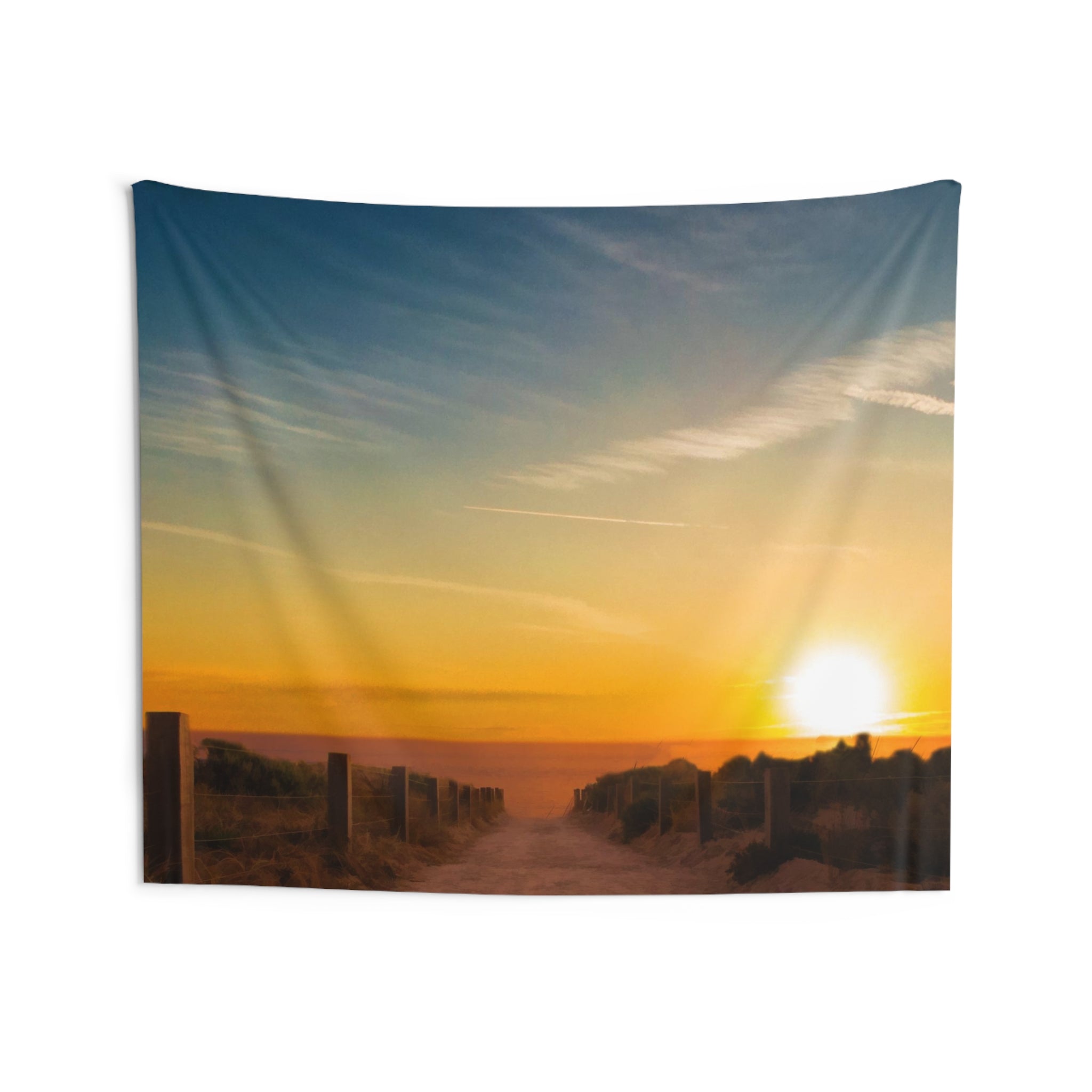 Path to sea Sunrise Tapestry-3