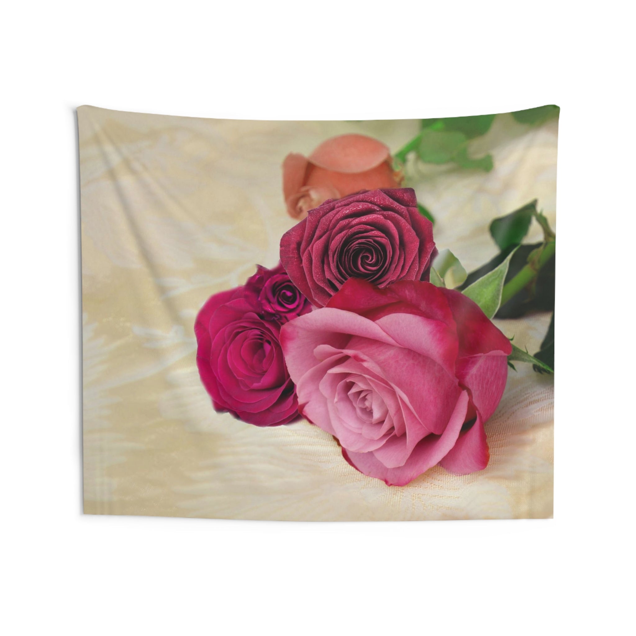 Roses With Leaf Tapestry-3