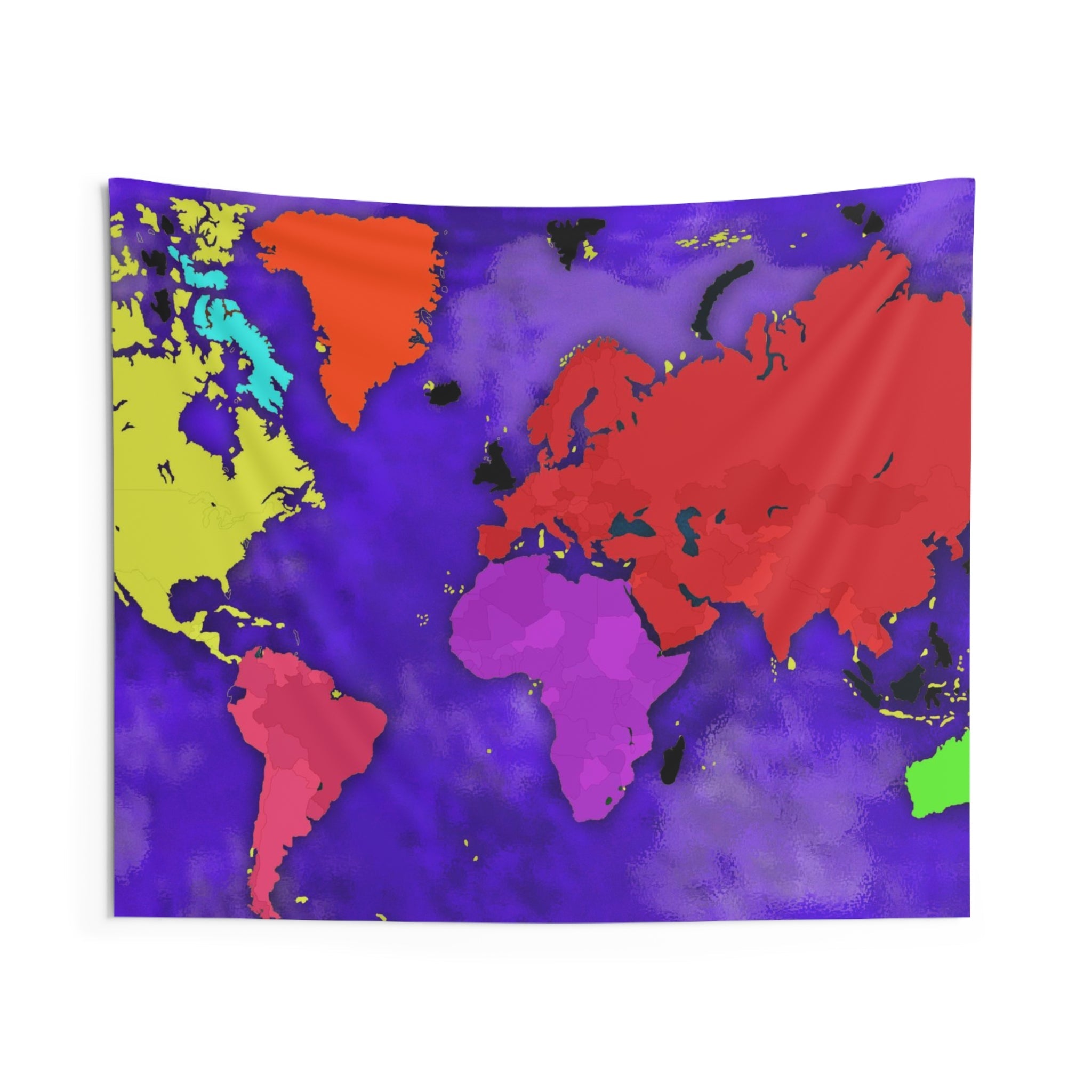 Colorfull World Map Tapestry-0