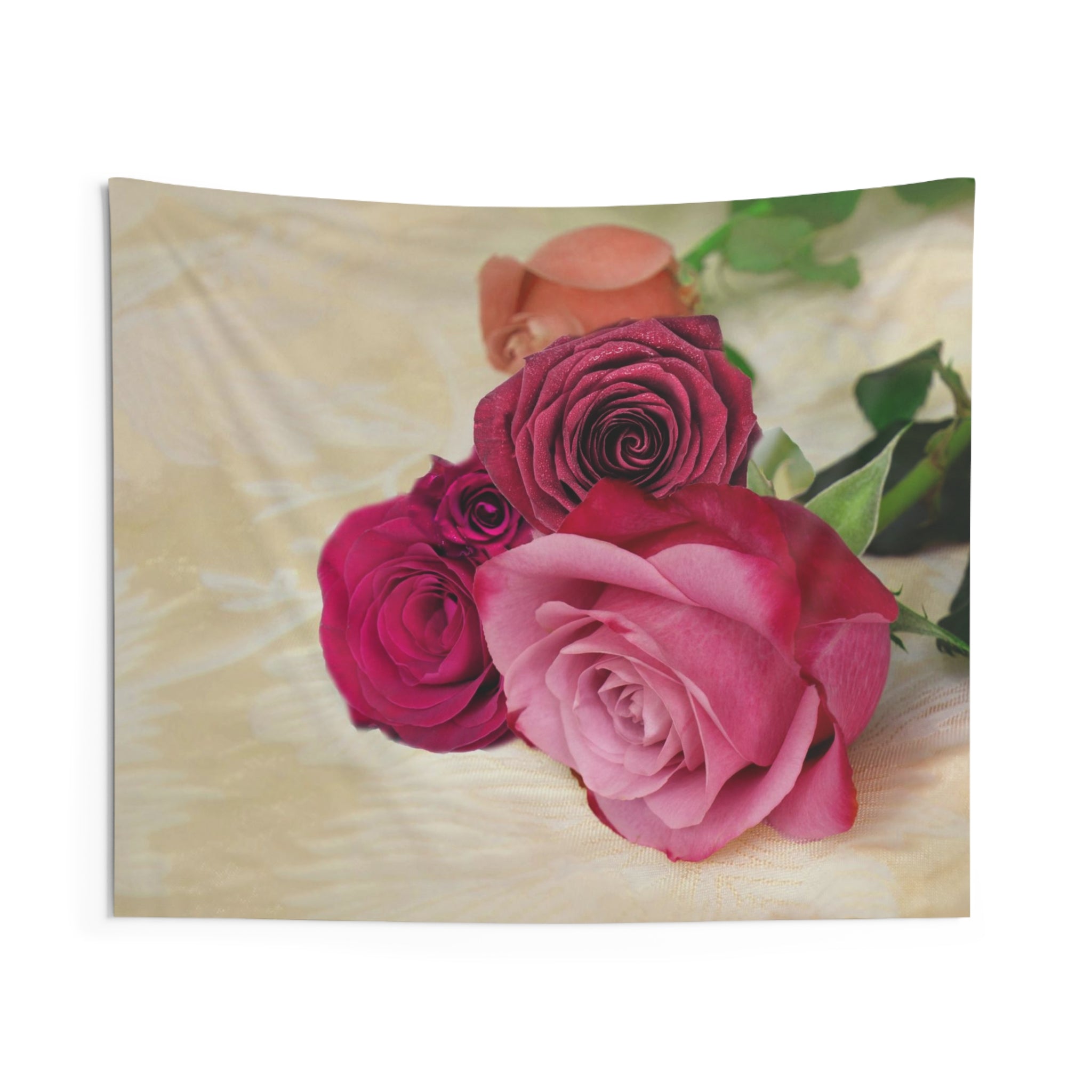 Roses With Leaf Tapestry-0