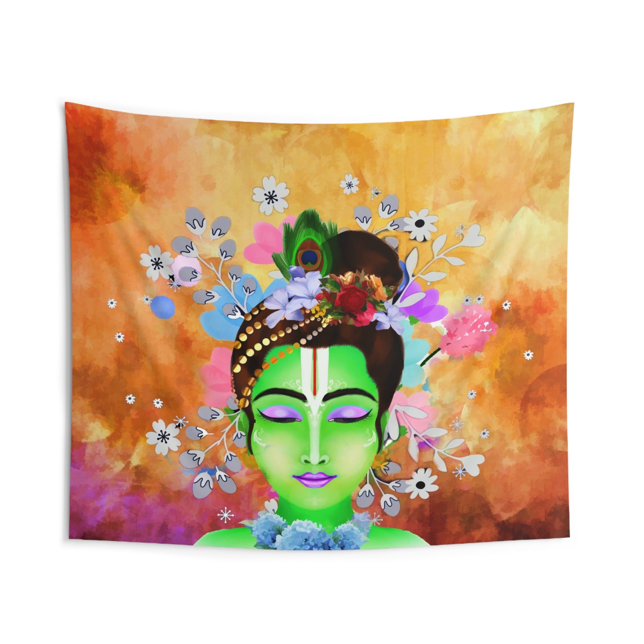 Green Krishna Tapestry-1