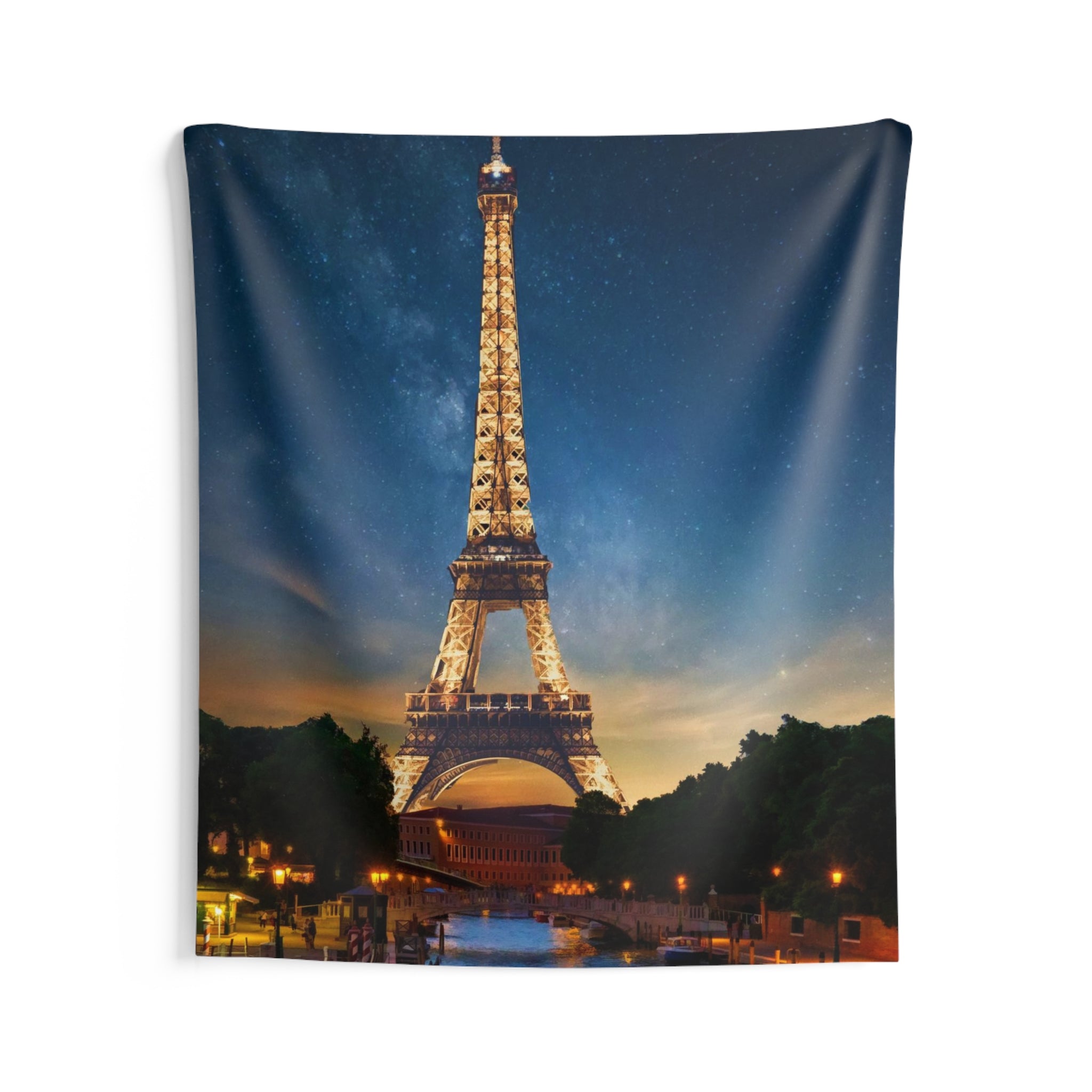 Night view Eiffel Tower In Paris Tapestry-2