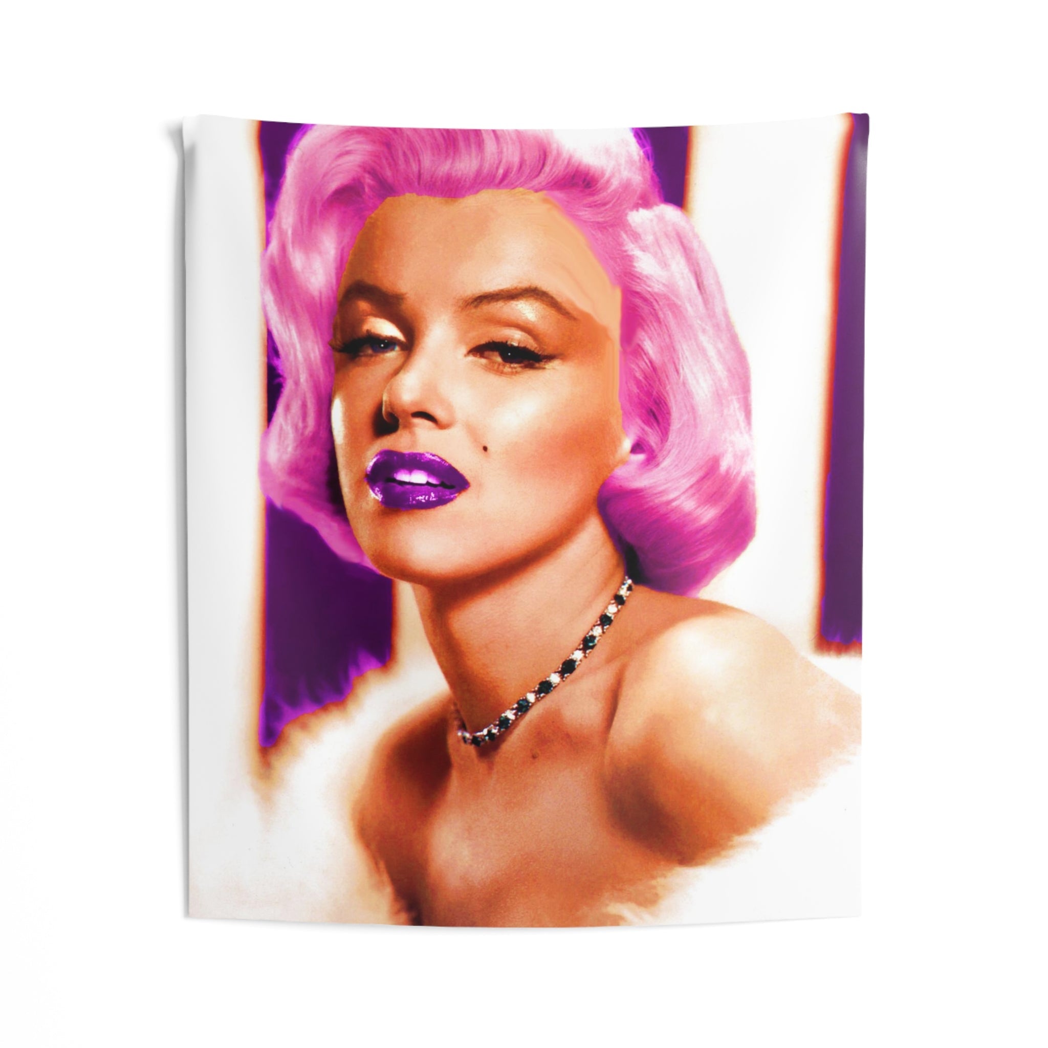 Marilyn Purple Hair Tapestry-1