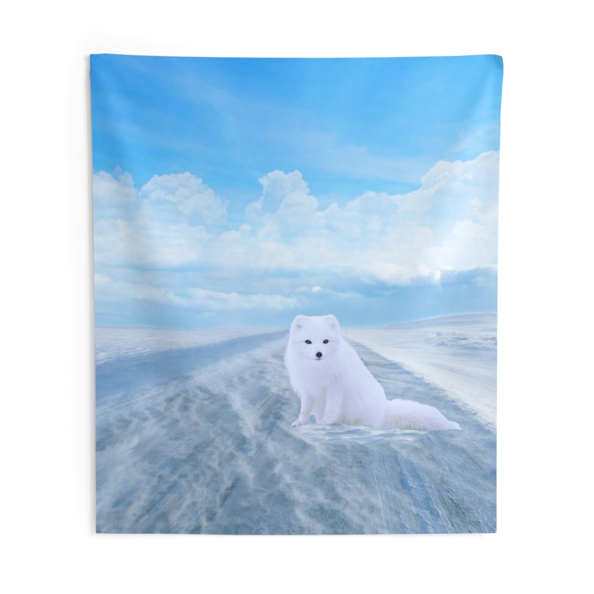 Snow Arctic Fox Tapestry-3