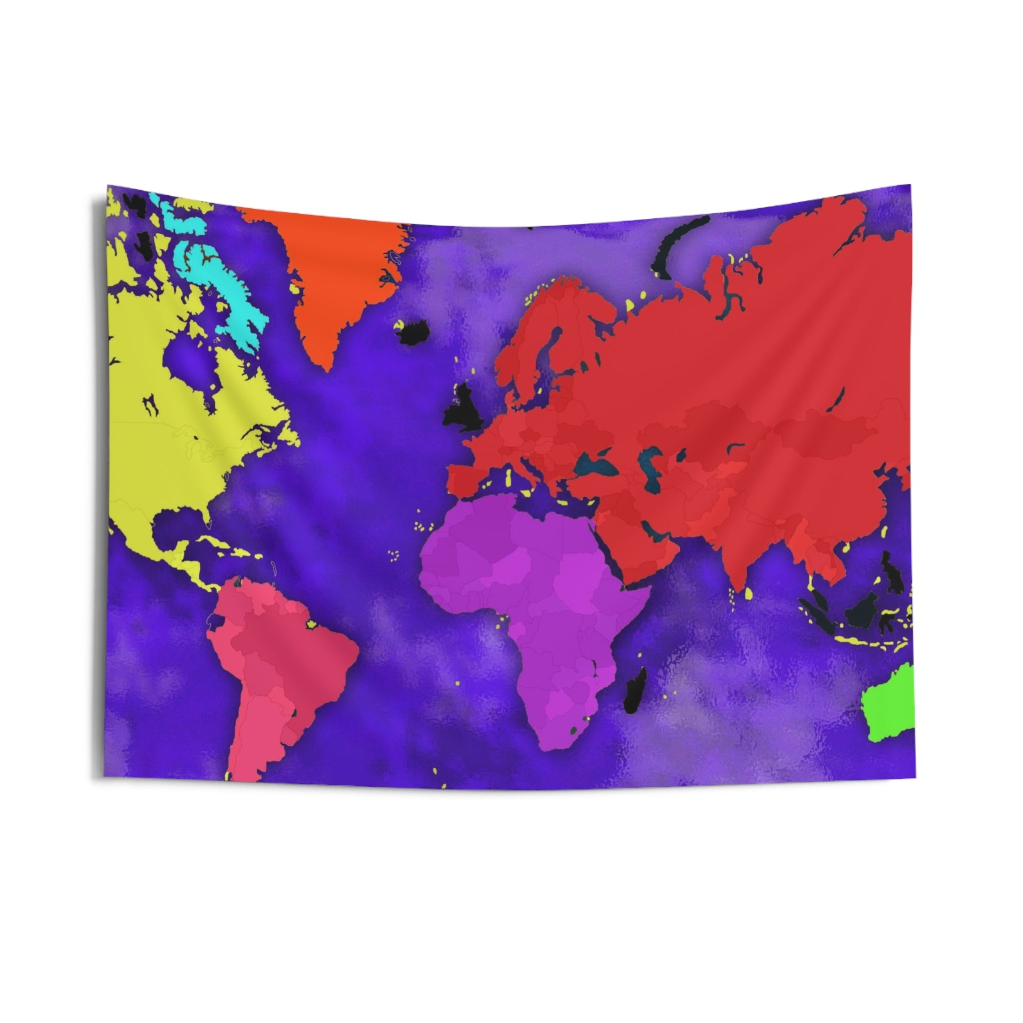 Colorfull World Map Tapestry-2