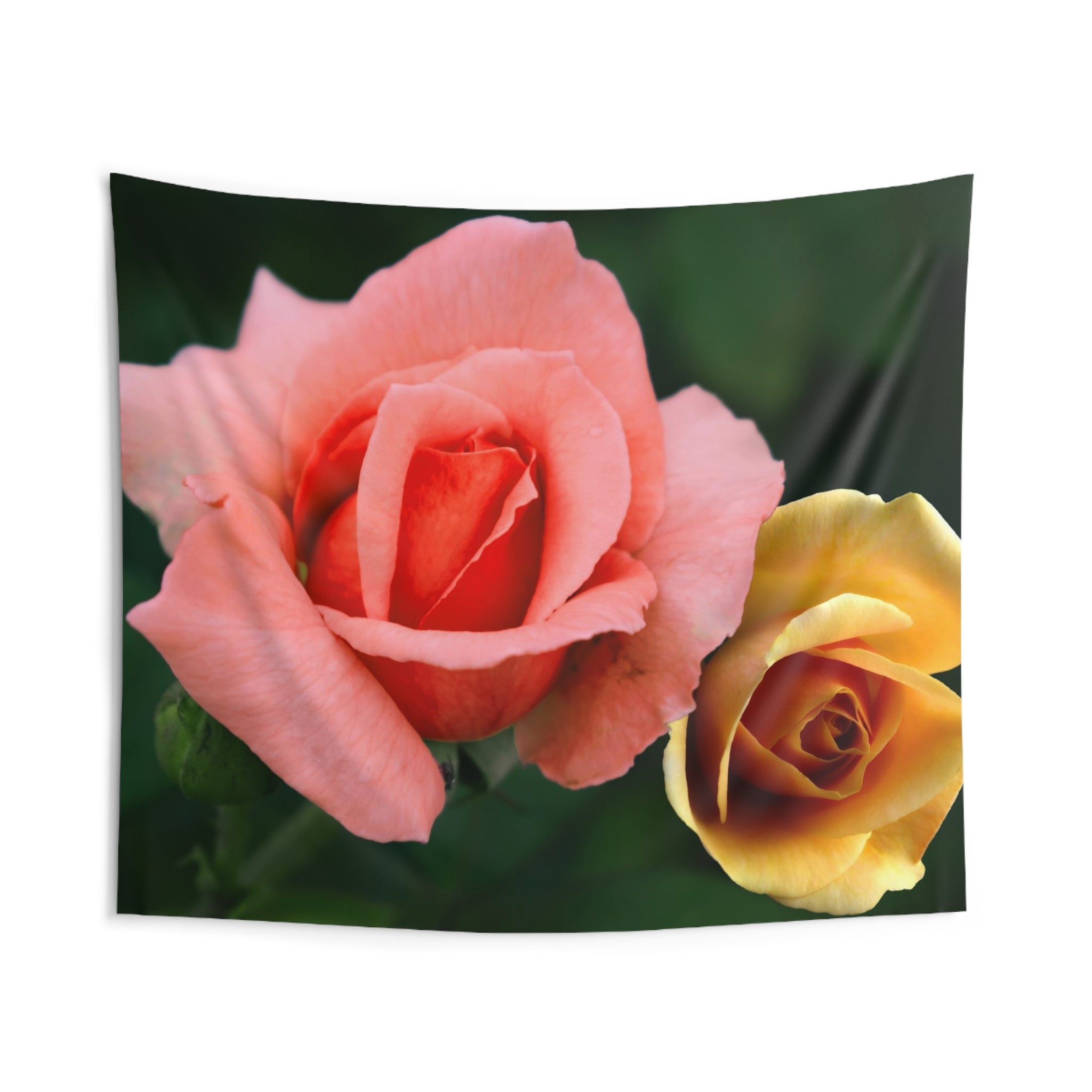 Pink And Yellow Rose Tapestry-1