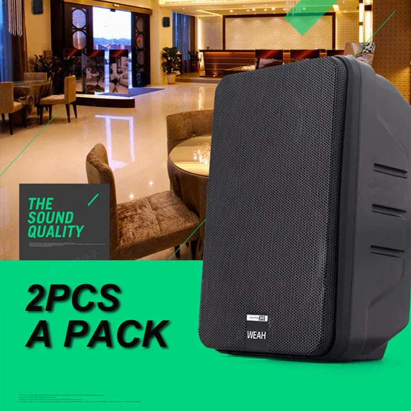 100W 5-Inch Full Range Bookshelf Speakers (Black)-1