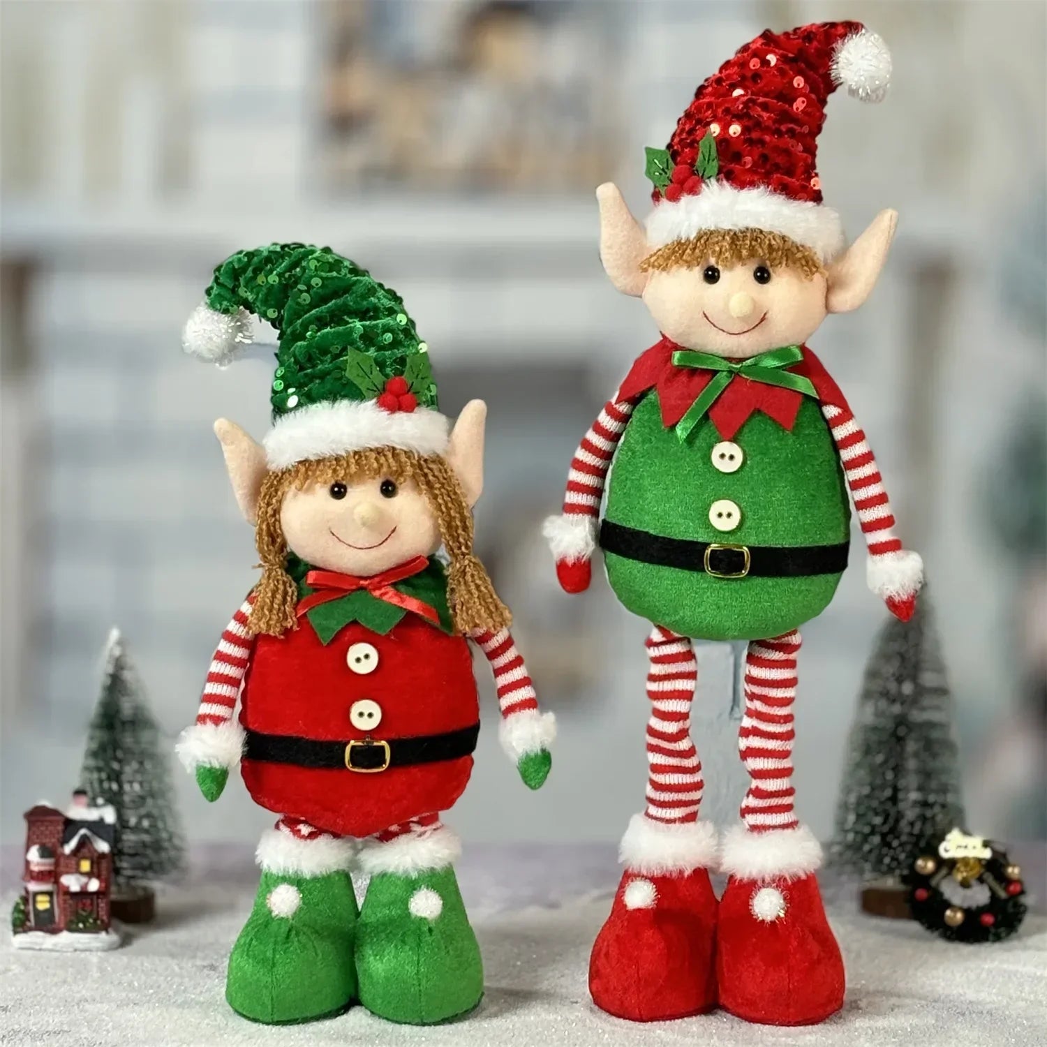 Christmas Hanging Leg Elf Doll Ornament-4