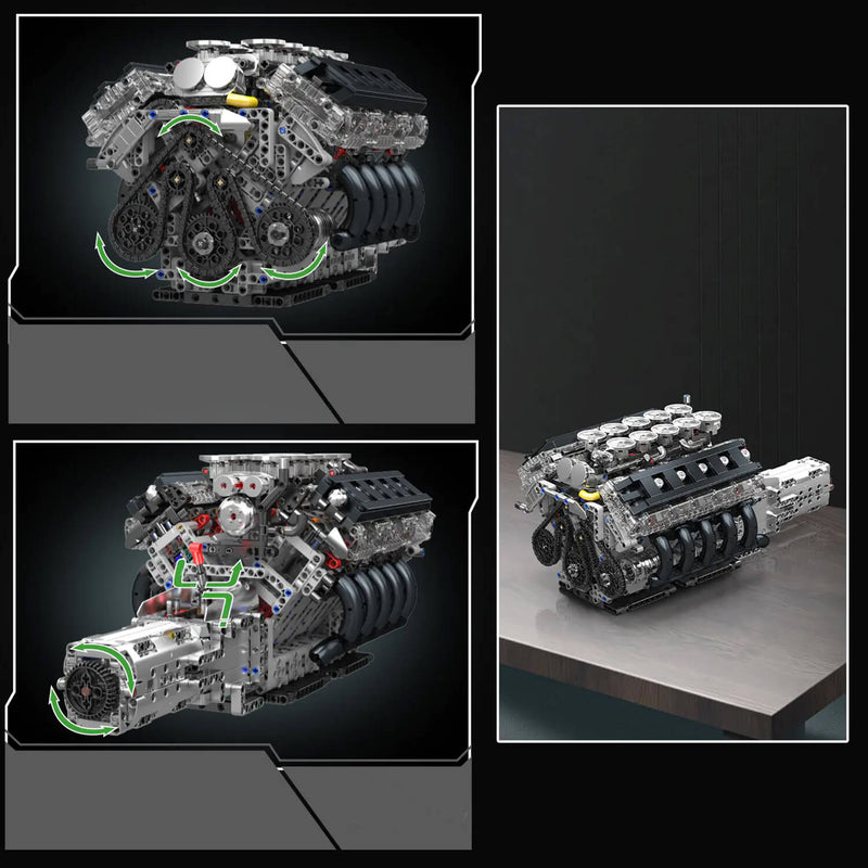 V10 Naturally Aspirated Japanese Engine 1833Pcs-3