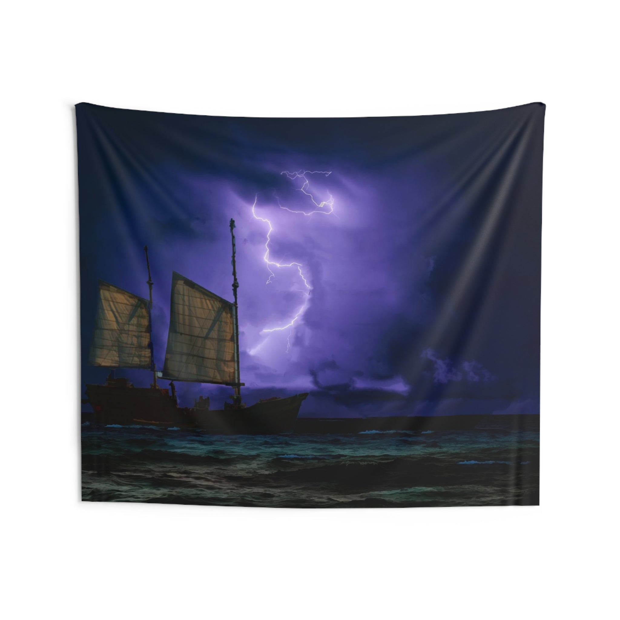 Lightning And Ship Tapestry-3