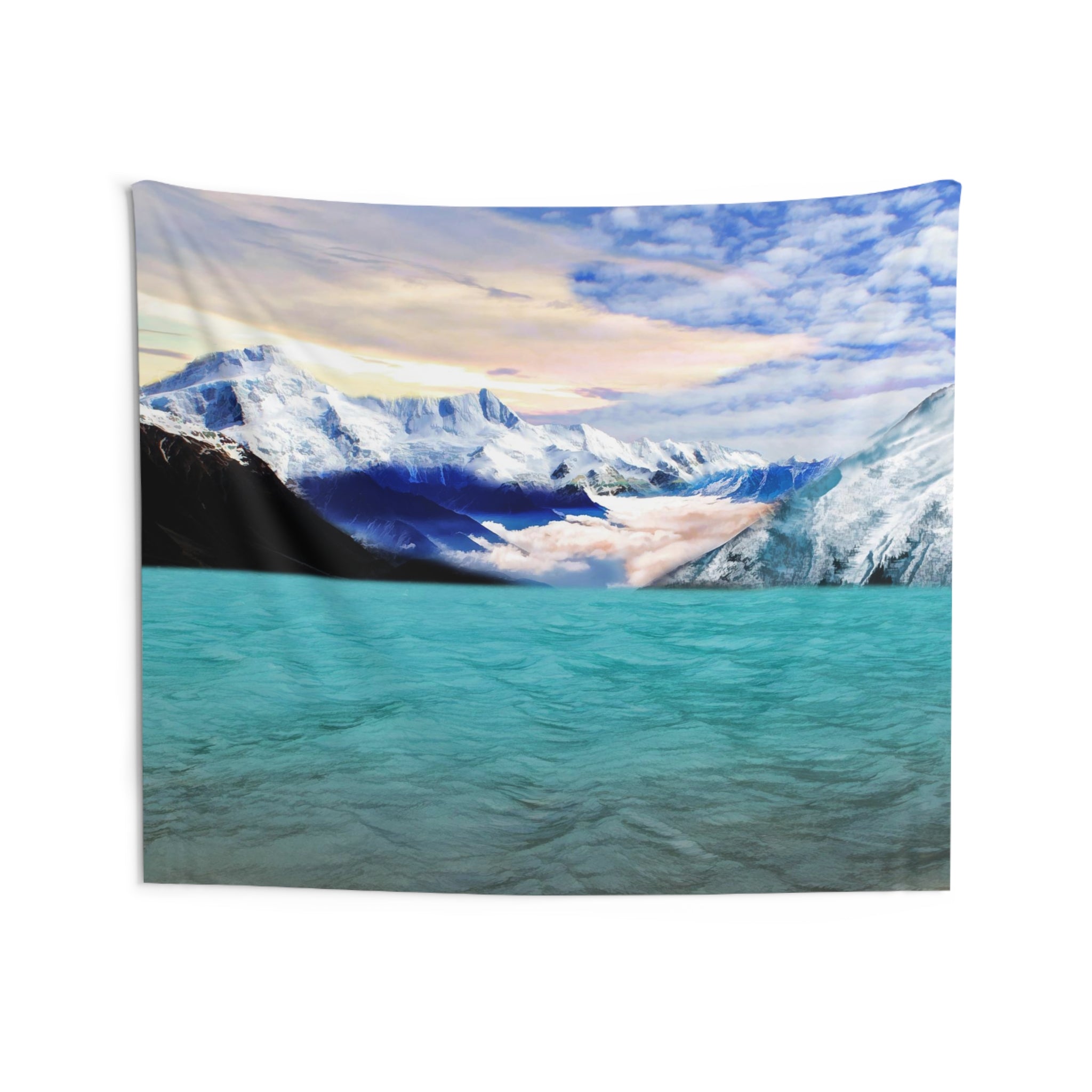 Mountain Lake Painting Tapestry-3