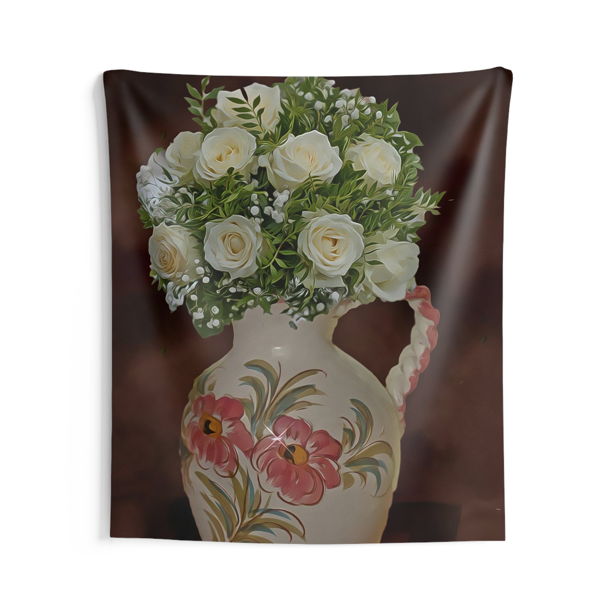 White FLower Bouquet Tapestry-2