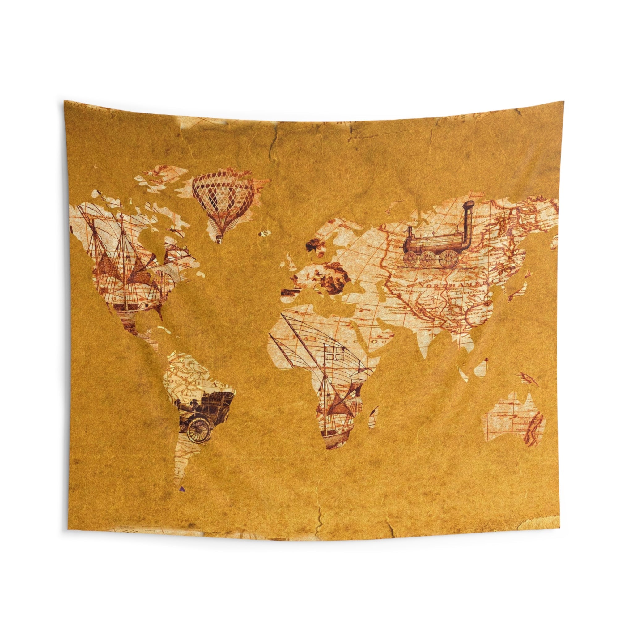 Brown Worldmap Tapestry-1