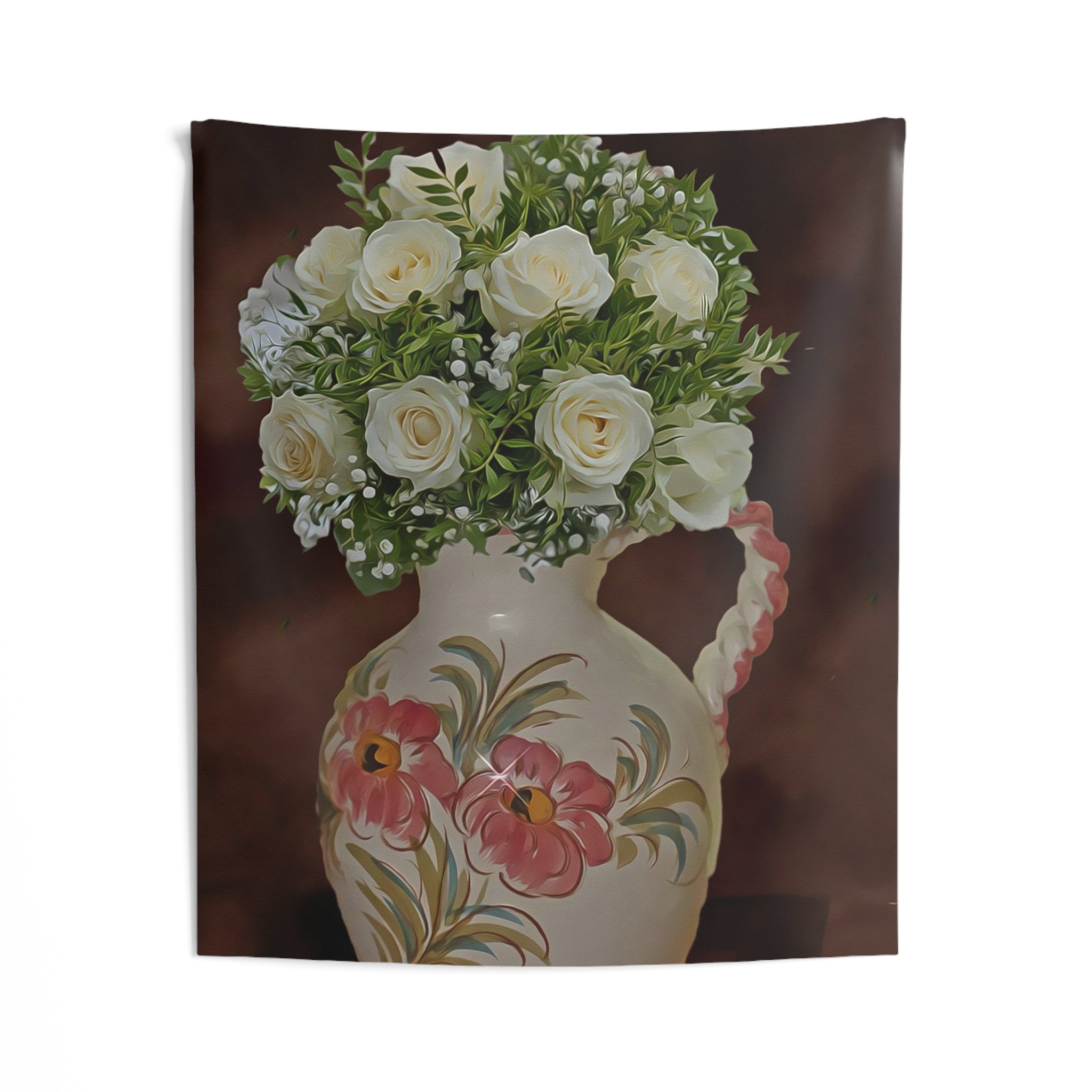 White FLower Bouquet Tapestry-1