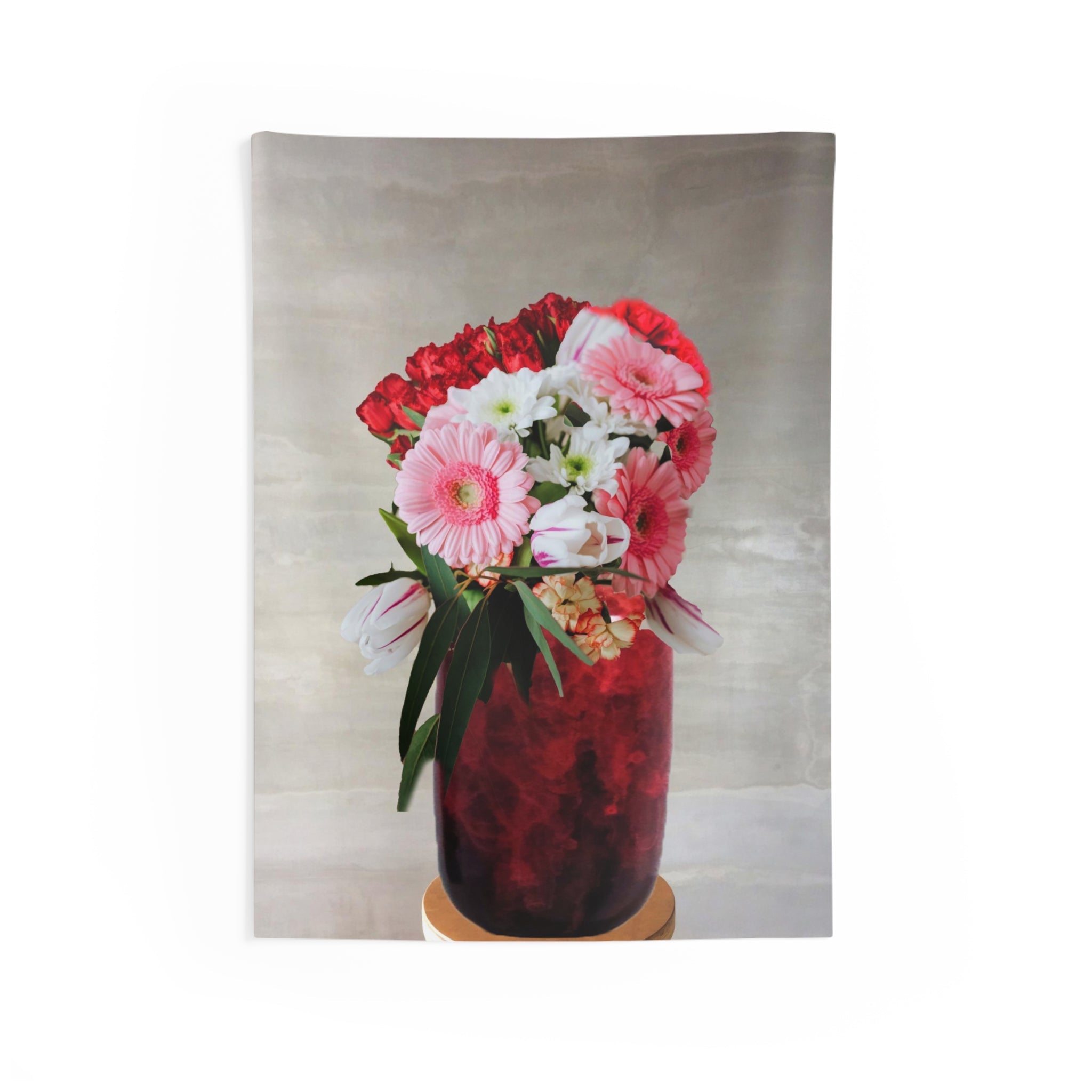 Red Flower Vase Tapestry-0