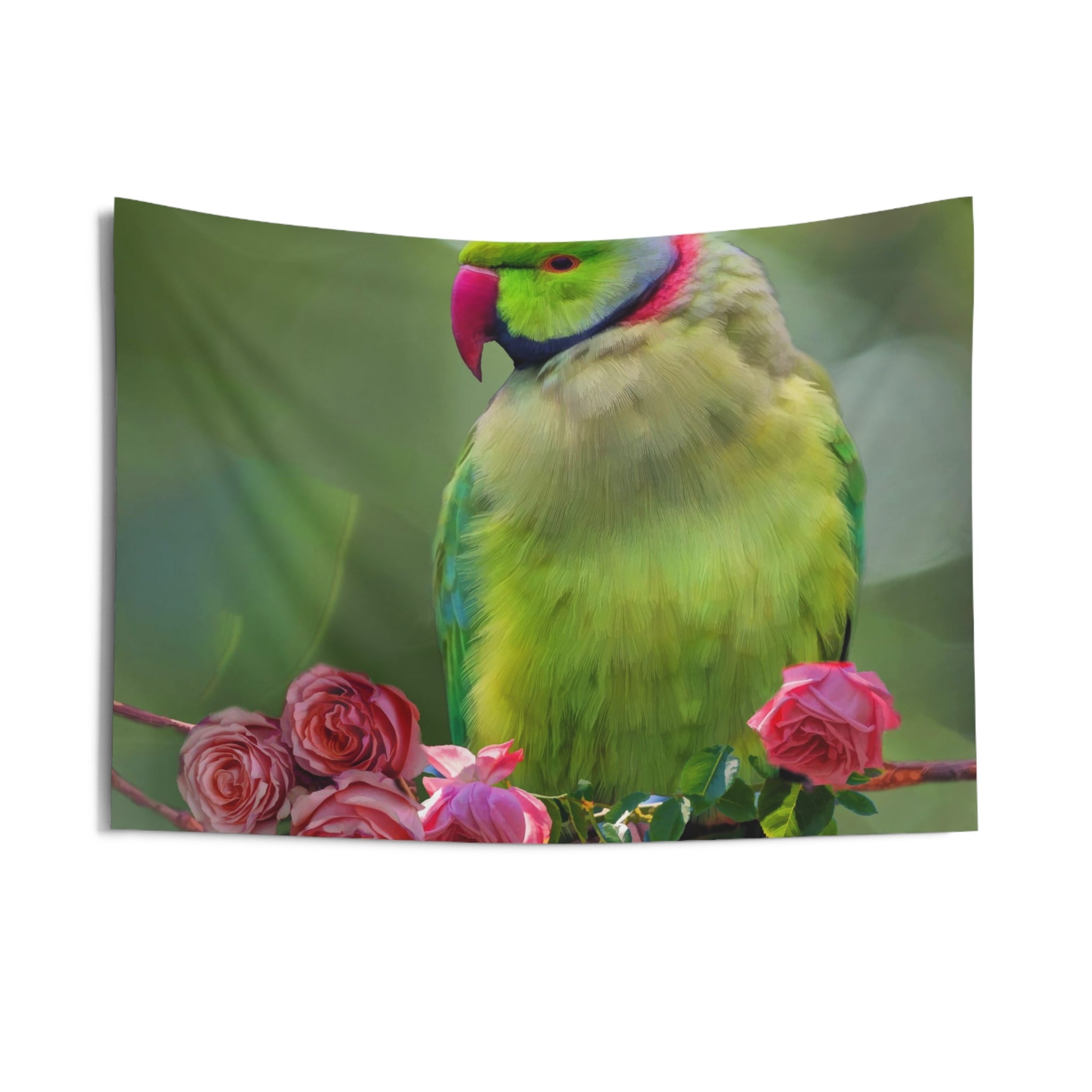 Parrot And Roses Tapestry-2