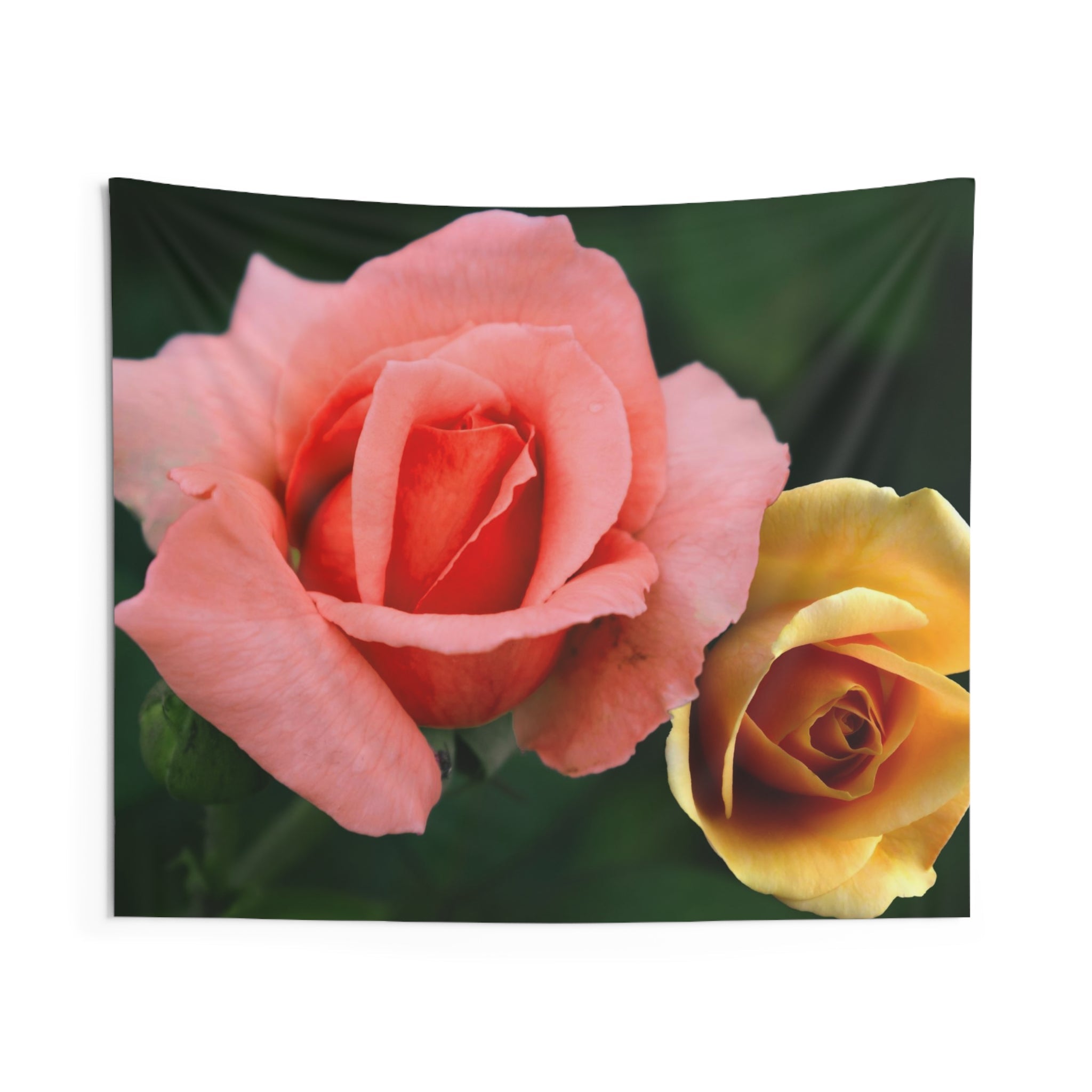 Pink And Yellow Rose Tapestry-0