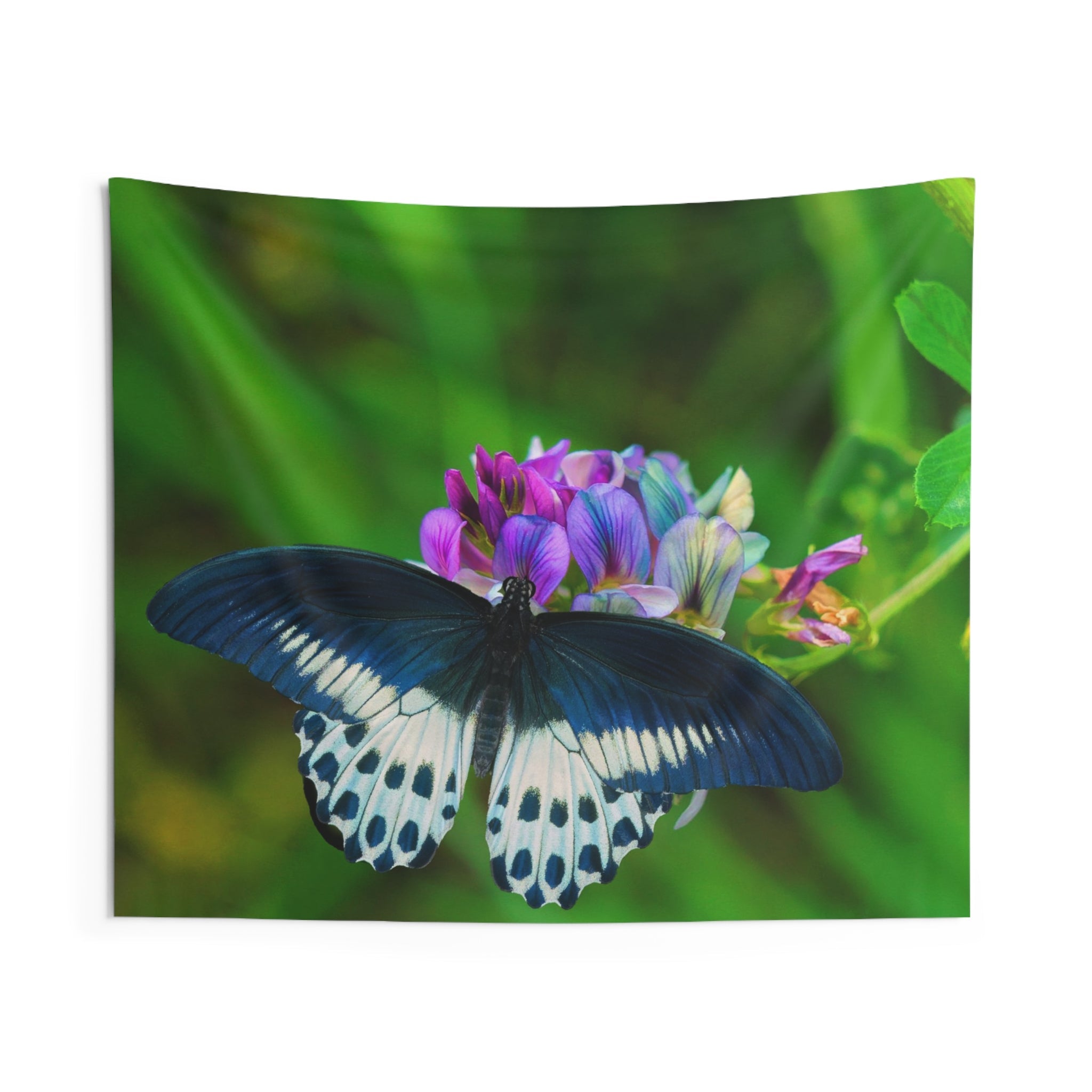 Butterfly On Flower Tapestry-0